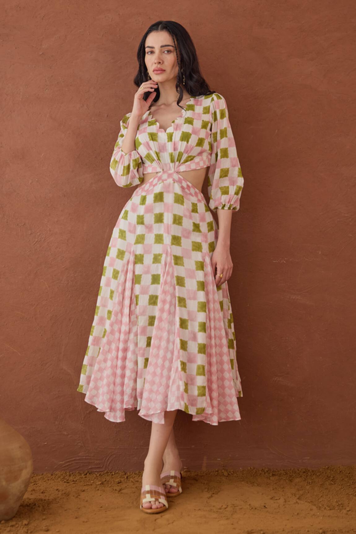 Taro Gardenia Gingham Dress 