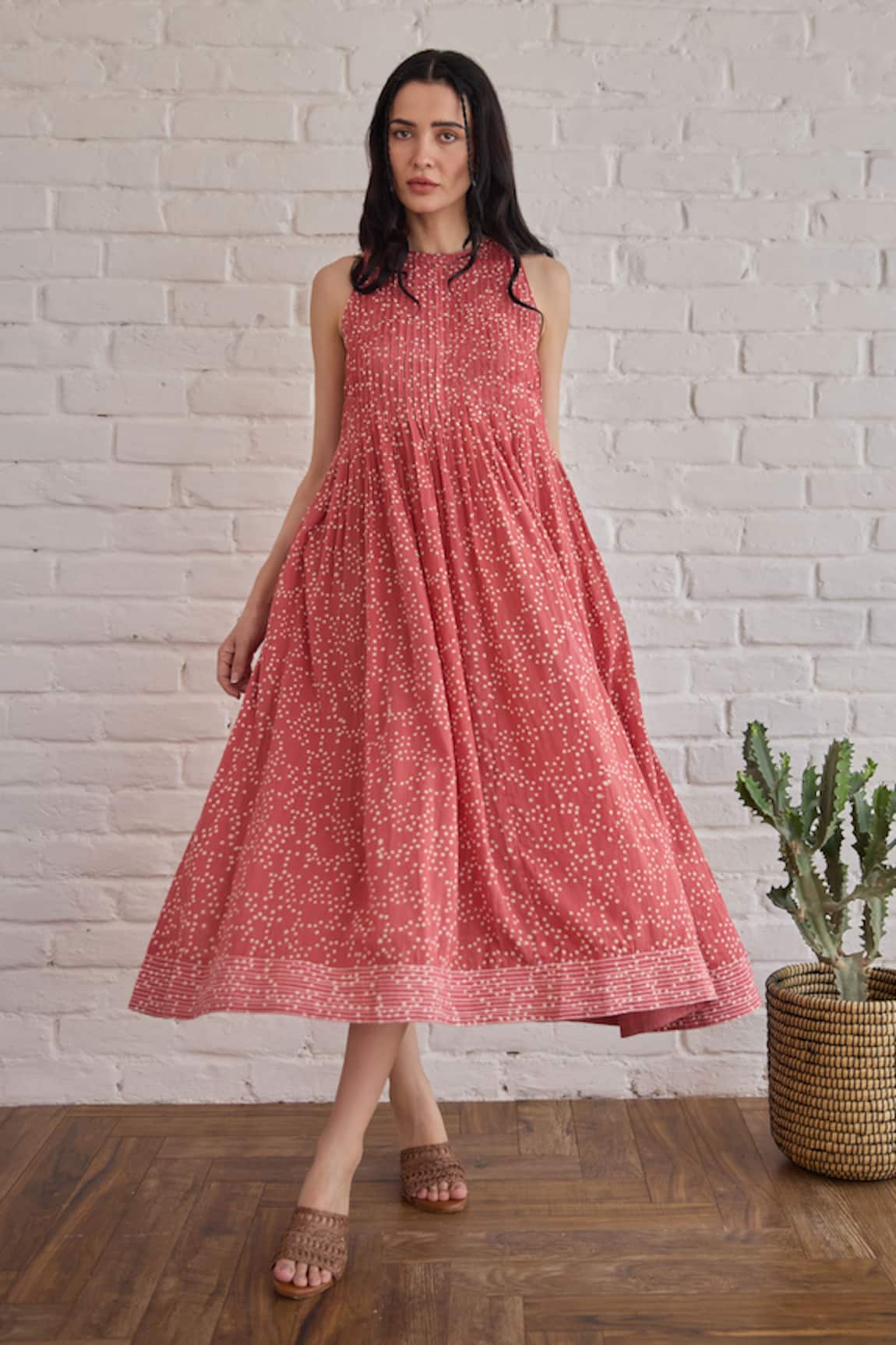 Taro Berry Buds Confetti Dot Dress 