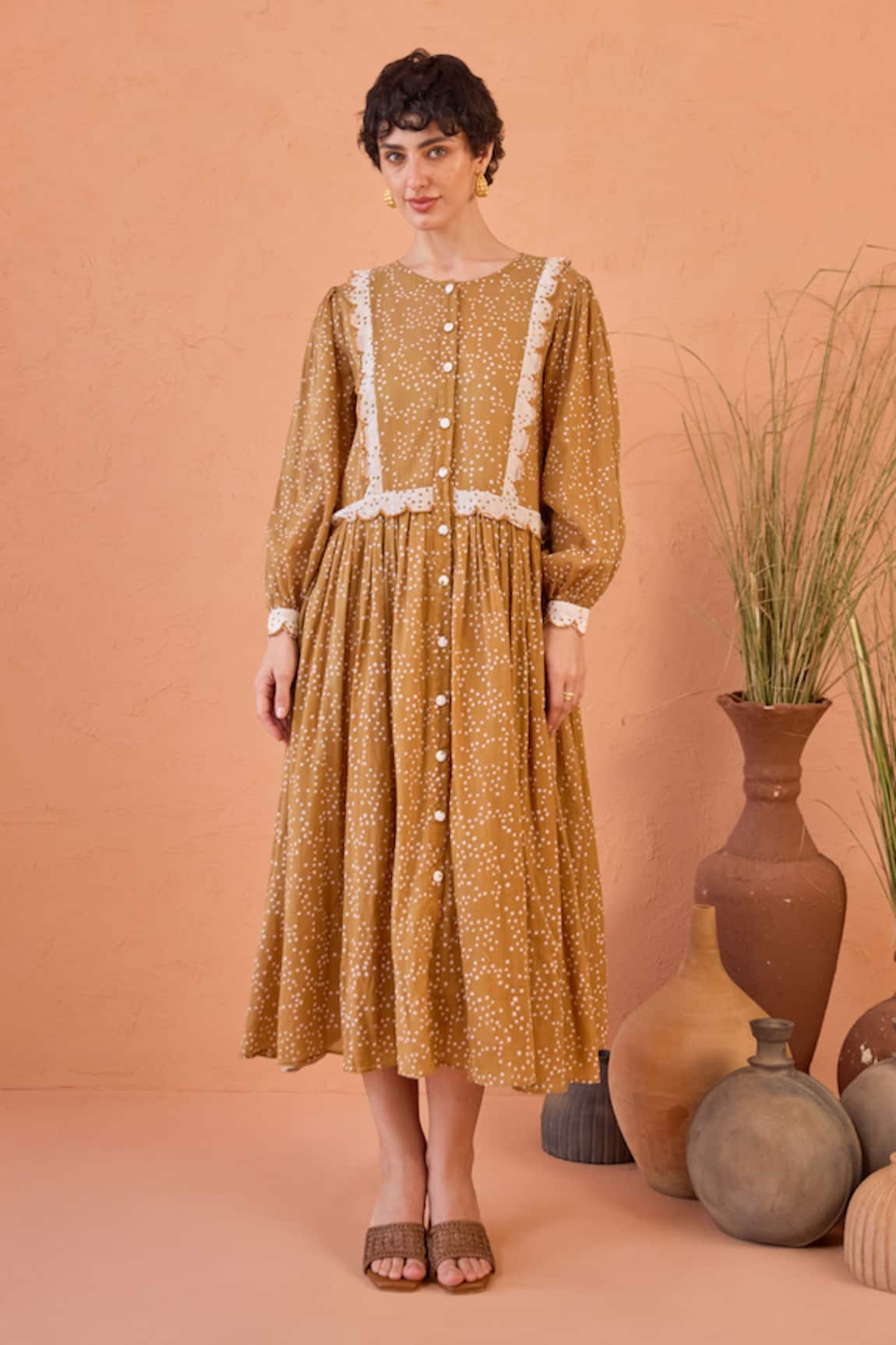 Taro Marigold Breeze Confetti Dot Dress 