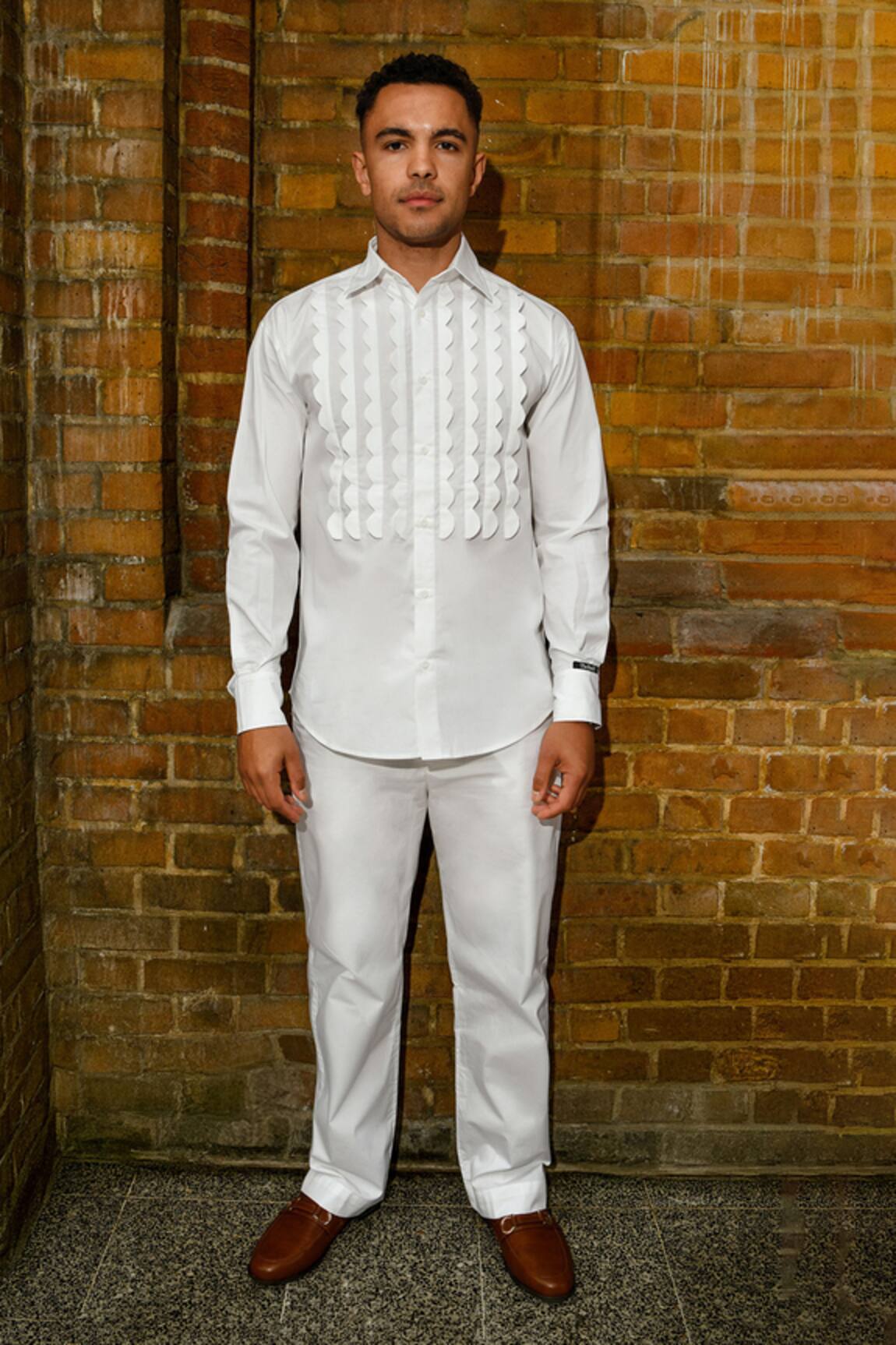 Therealb Designer White Shirt & Pant Set 