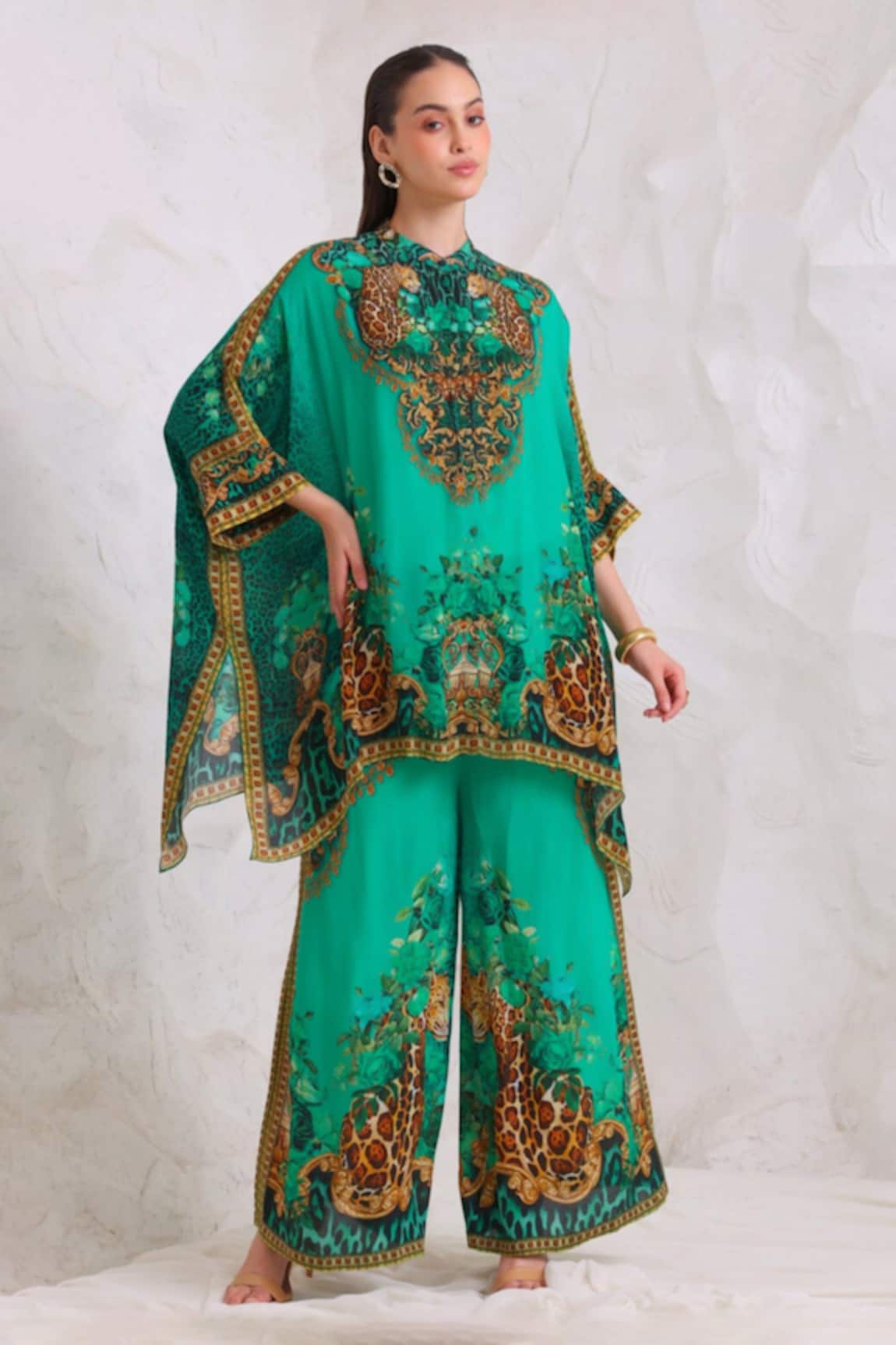 Zariaah Emerald Leopardess Trousers 