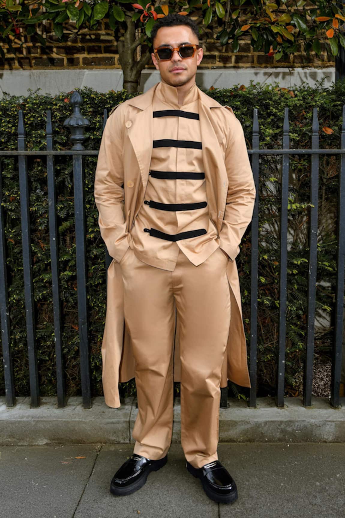 Therealb Beige Designer Trench Coat 