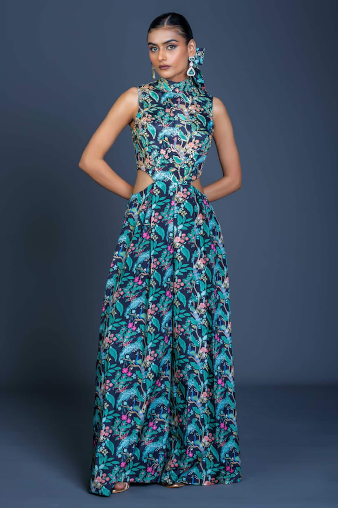 Damoiselle Peacock Mirage Cutout Jumpsuit 