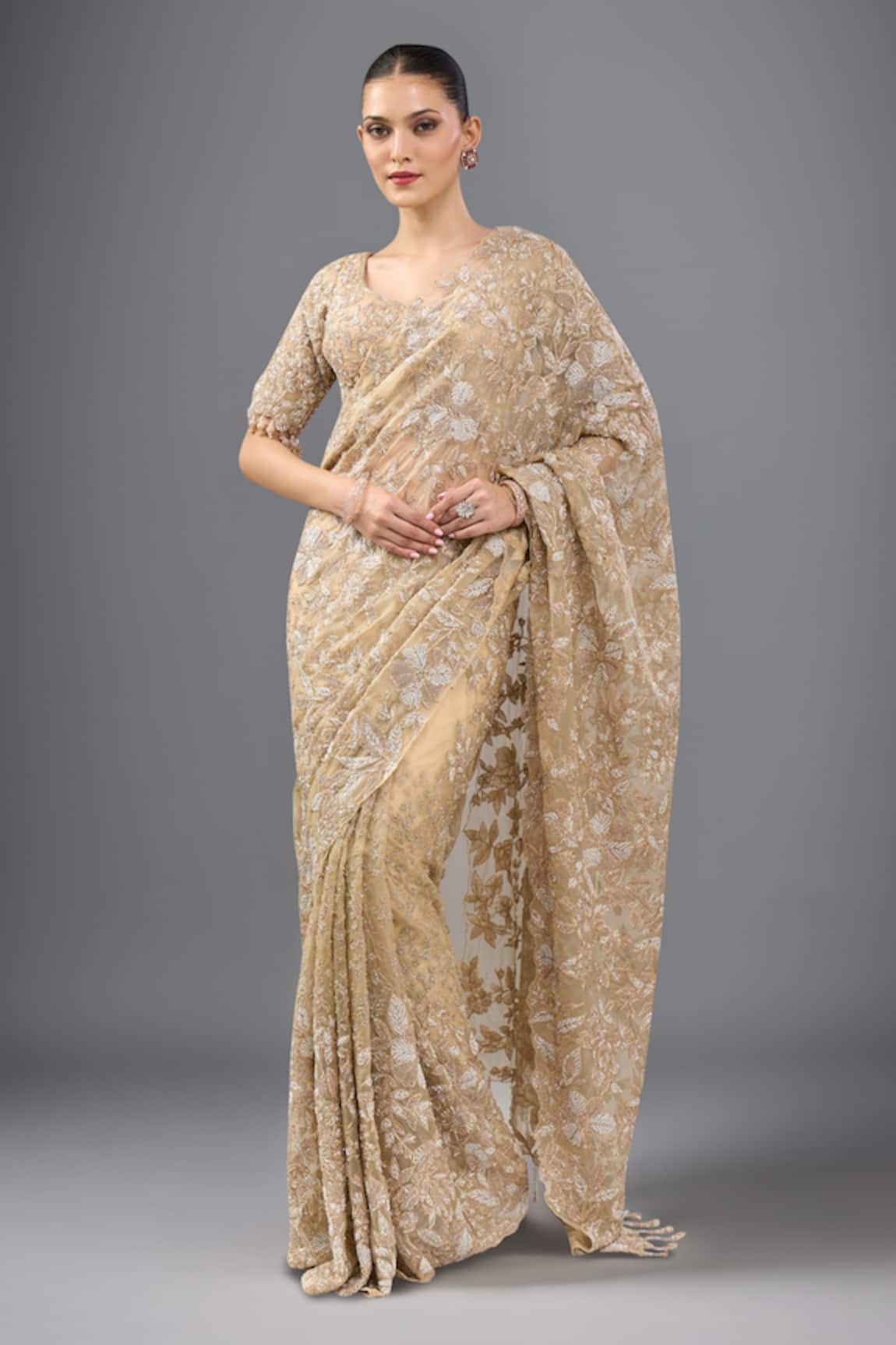 Kalighata Gold Midaas Saree Set 