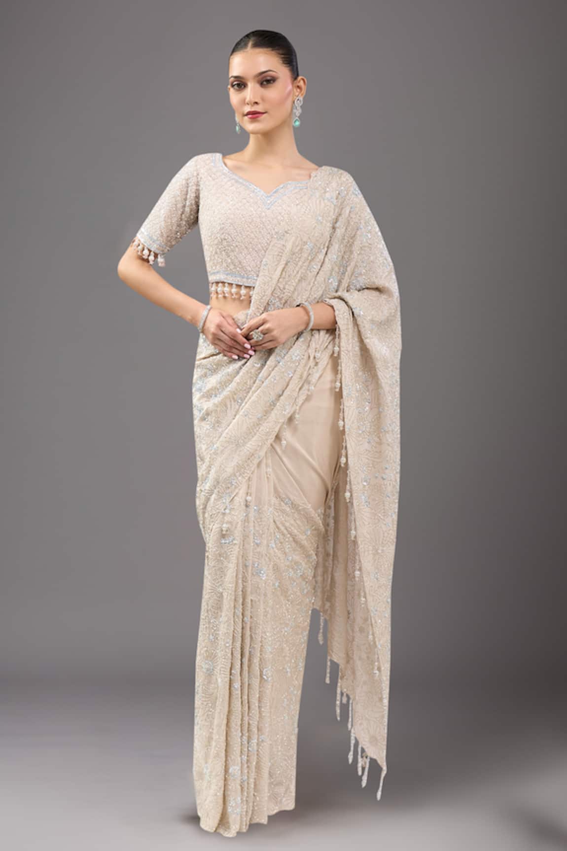 Kalighata Gold Lexis Saree Set 