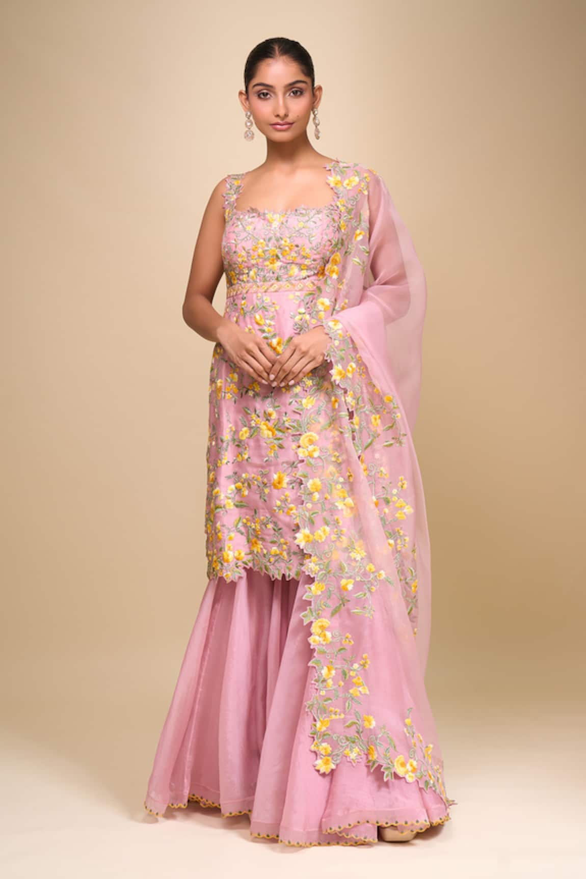 Anushree Reddy Malaika Pink Sharara Set 