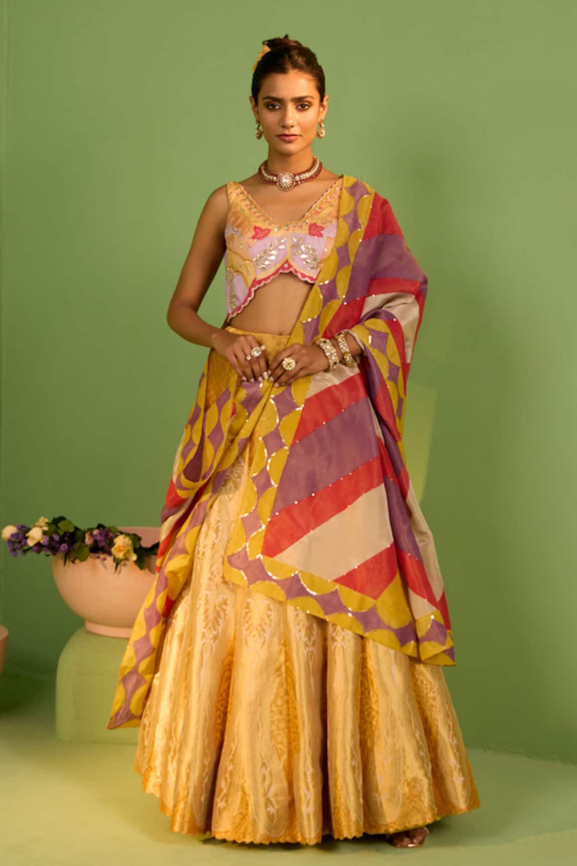House Of Armuse Noori Banarasi Silk Lehenga Set 