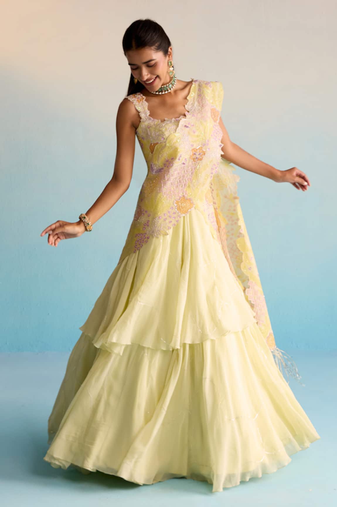 House Of Armuse Ishya Organza Lehenga Set