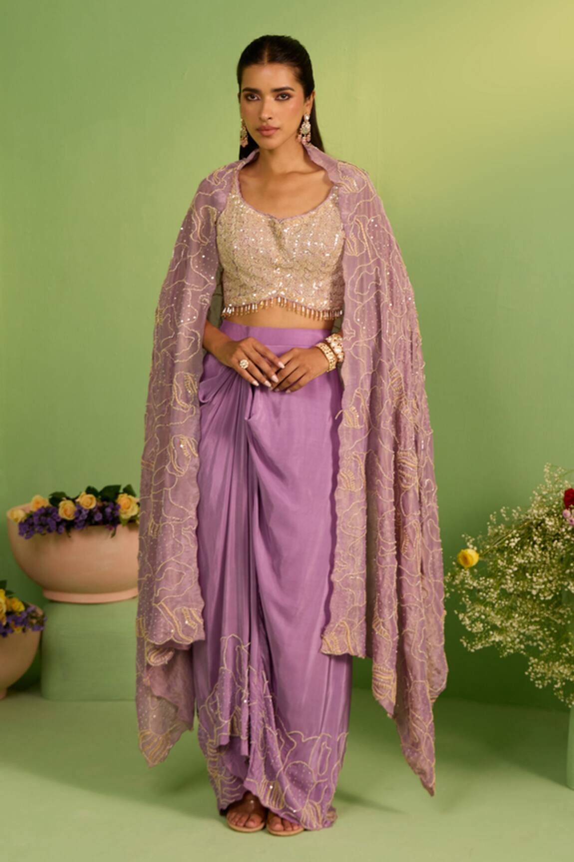 House Of Armuse Meheria Designer Cape Set 