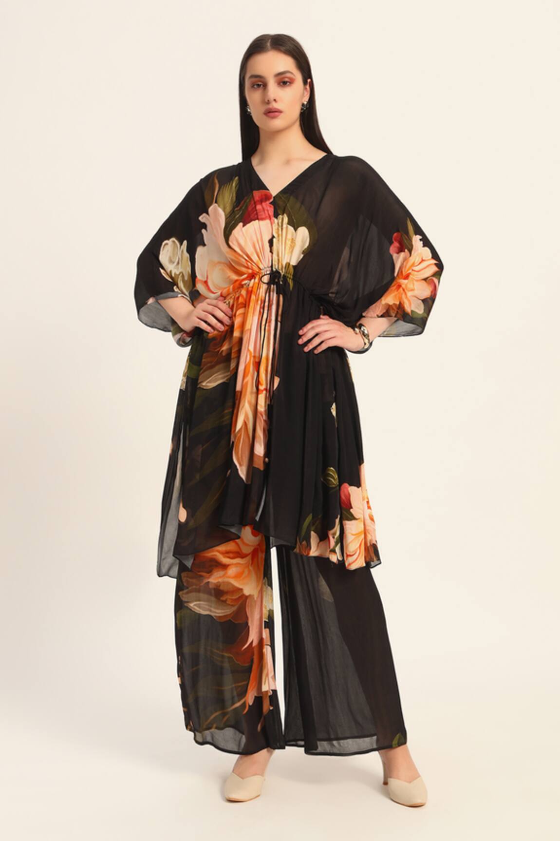 Ruhr India Floral Print Kaftan Set