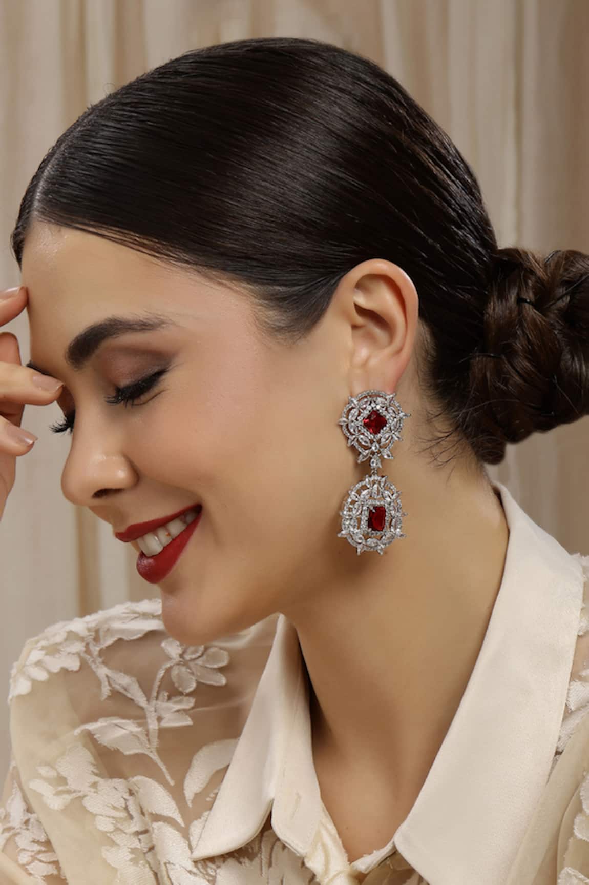 Ruby Raang Doublet & Ruby Earrings 