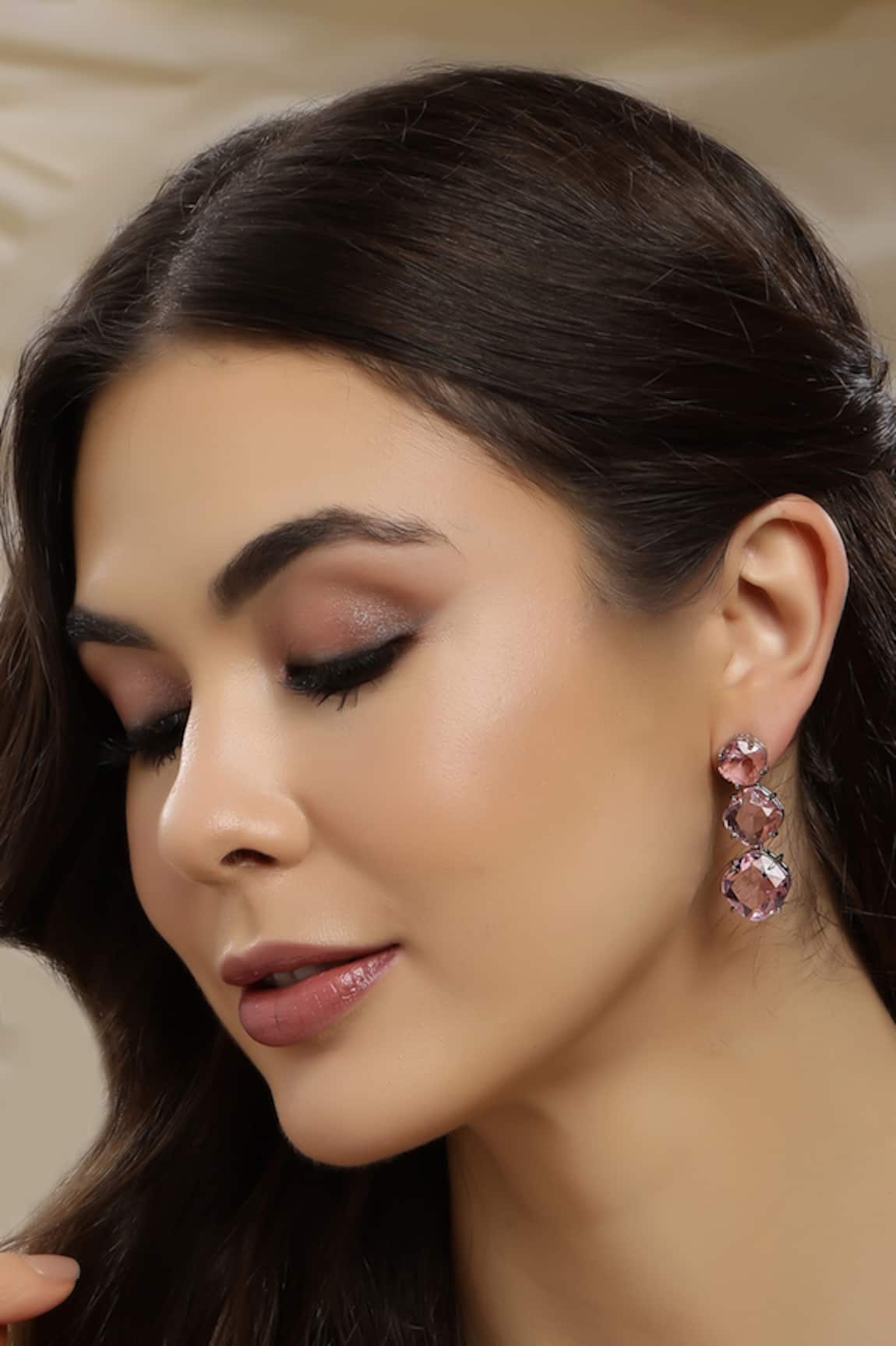 Ruby Raang Pink Designer Earrings 