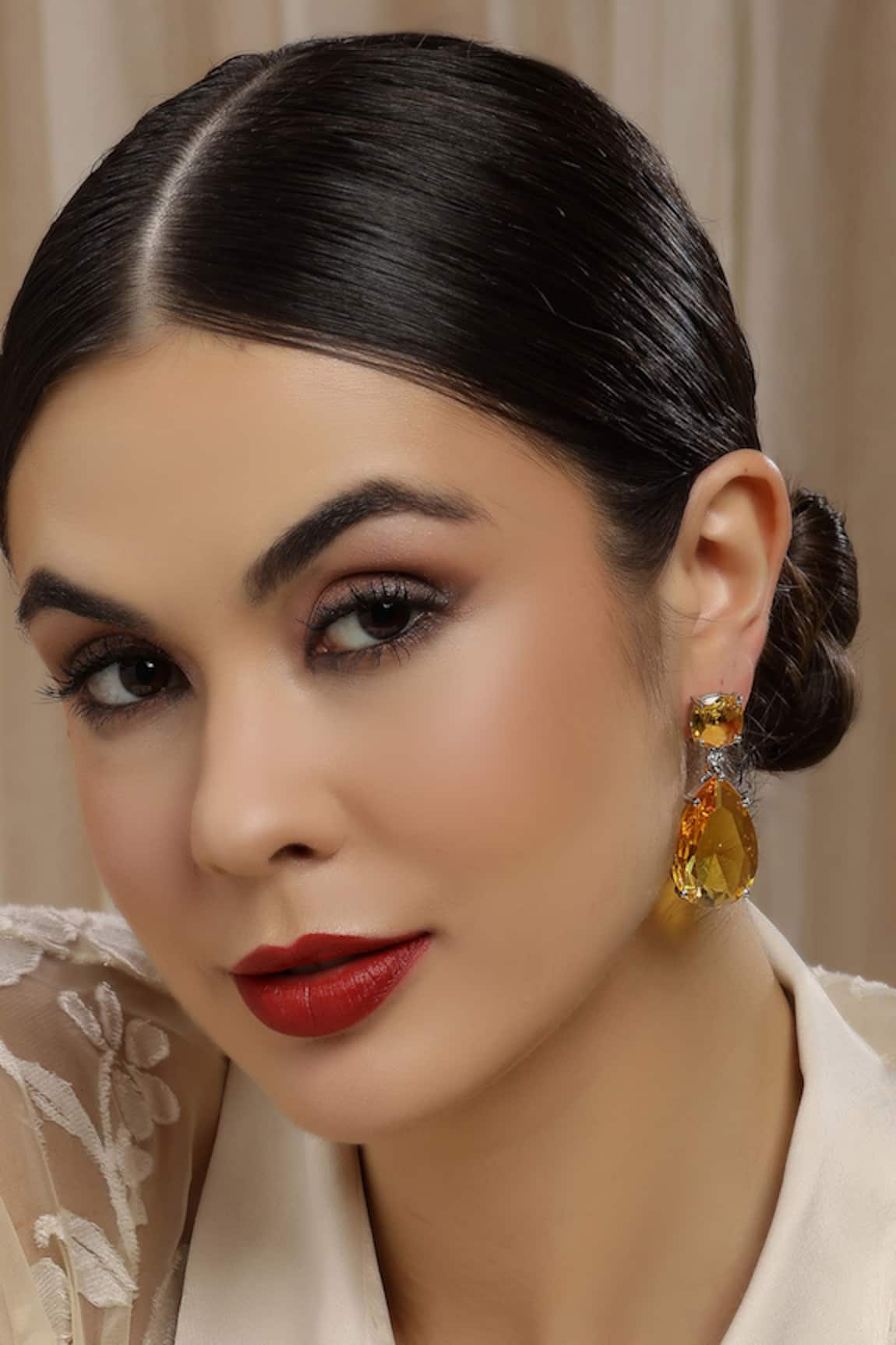Ruby Raang Yellow Doublet Earrings 