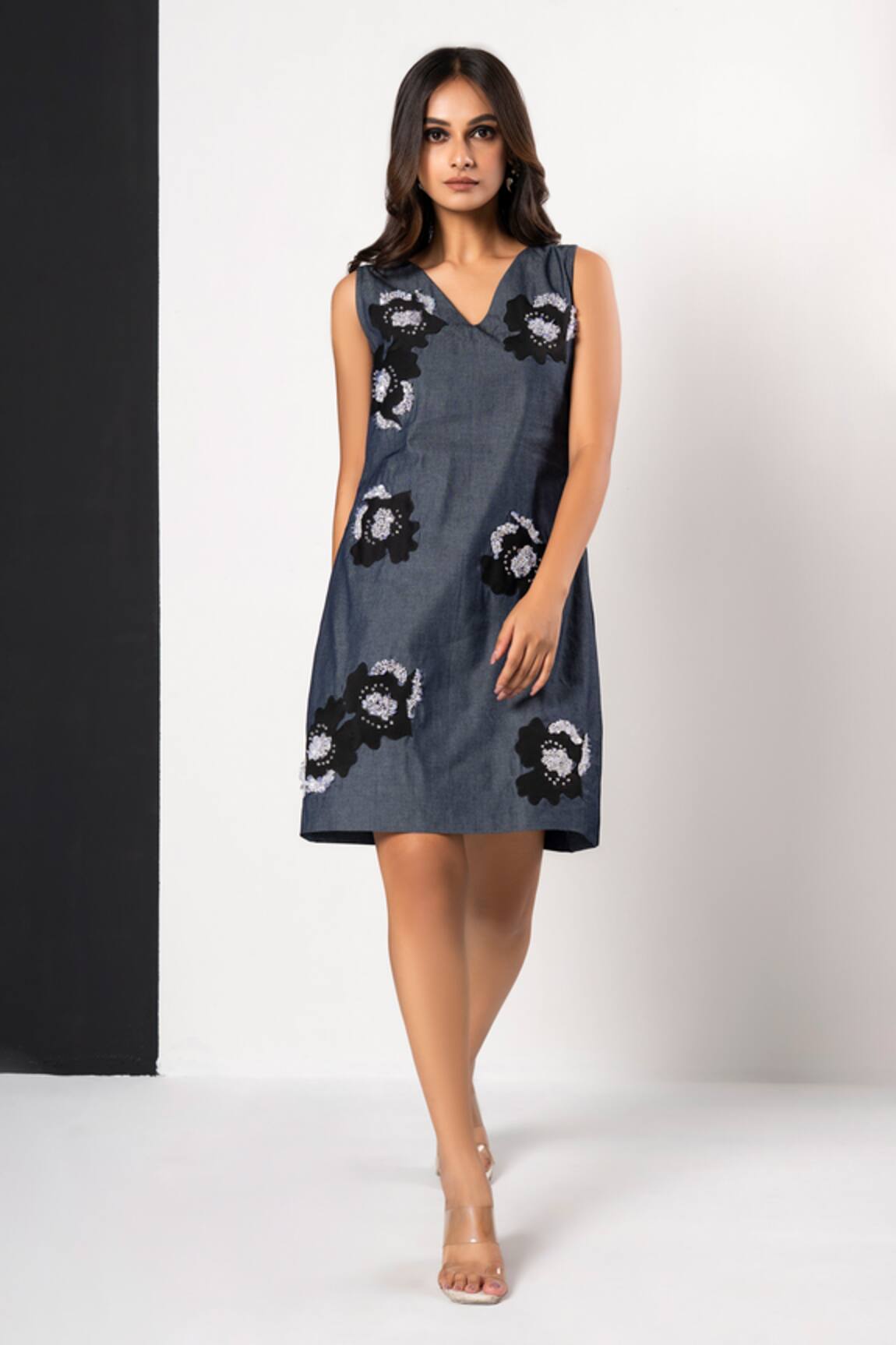 That Thing You Love Belle Fleur Denim Blue Dress 