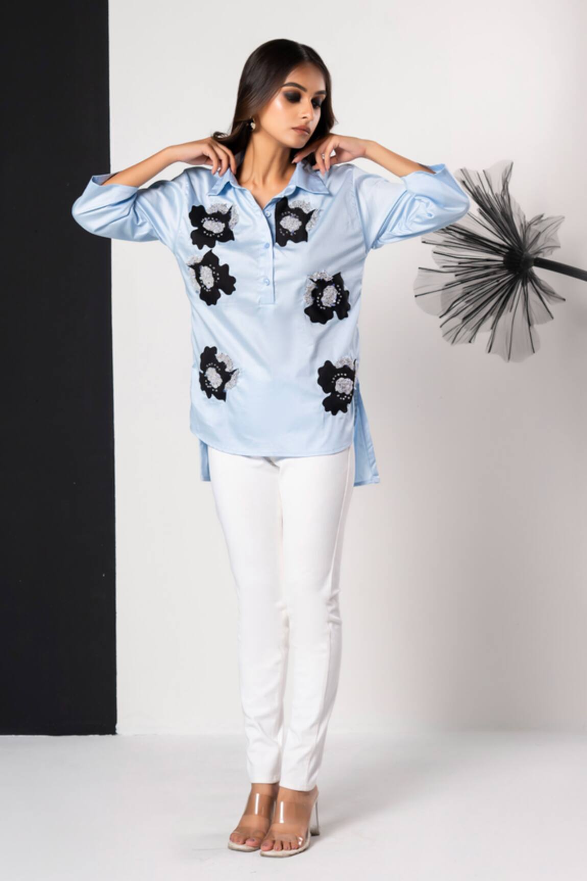 That Thing You Love Jardin Fleur Sky Blue Shirt 