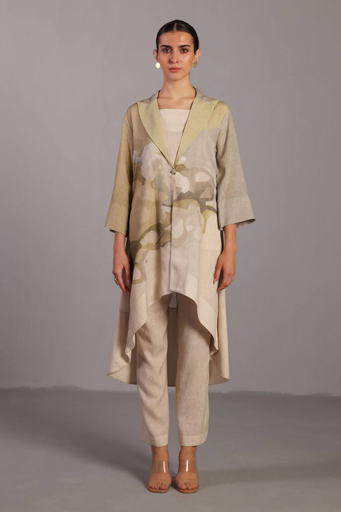 Clos Moss Green Designer Jacket & Pant Set 