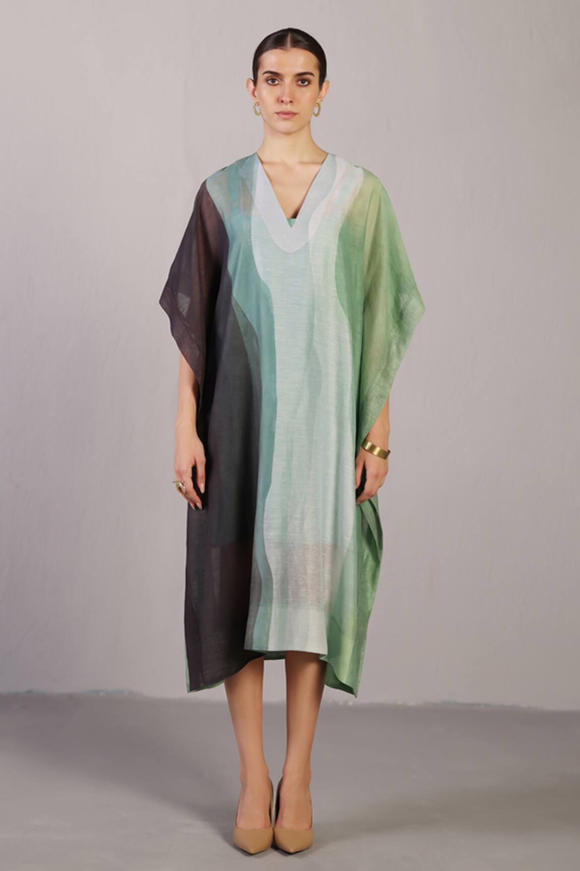 Clos Designer Linen Silk Kaftan 
