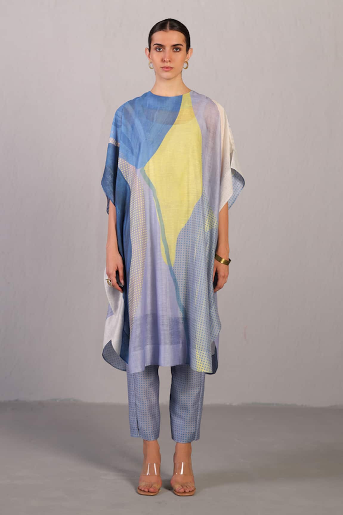 Clos Abstract Print Kaftan & Pant Set 