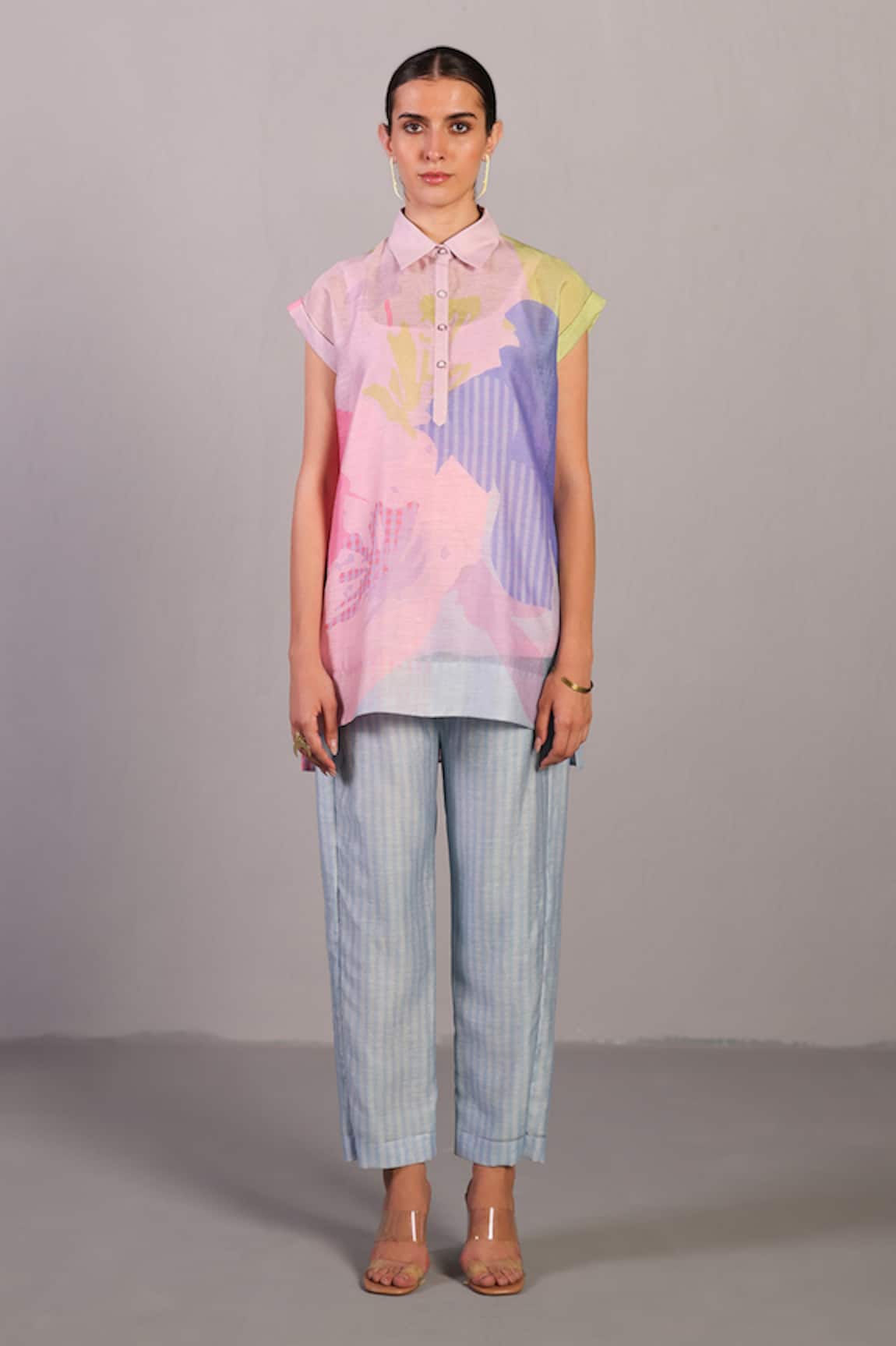 Clos Designer Linen Silk Shirt & Pant Set 