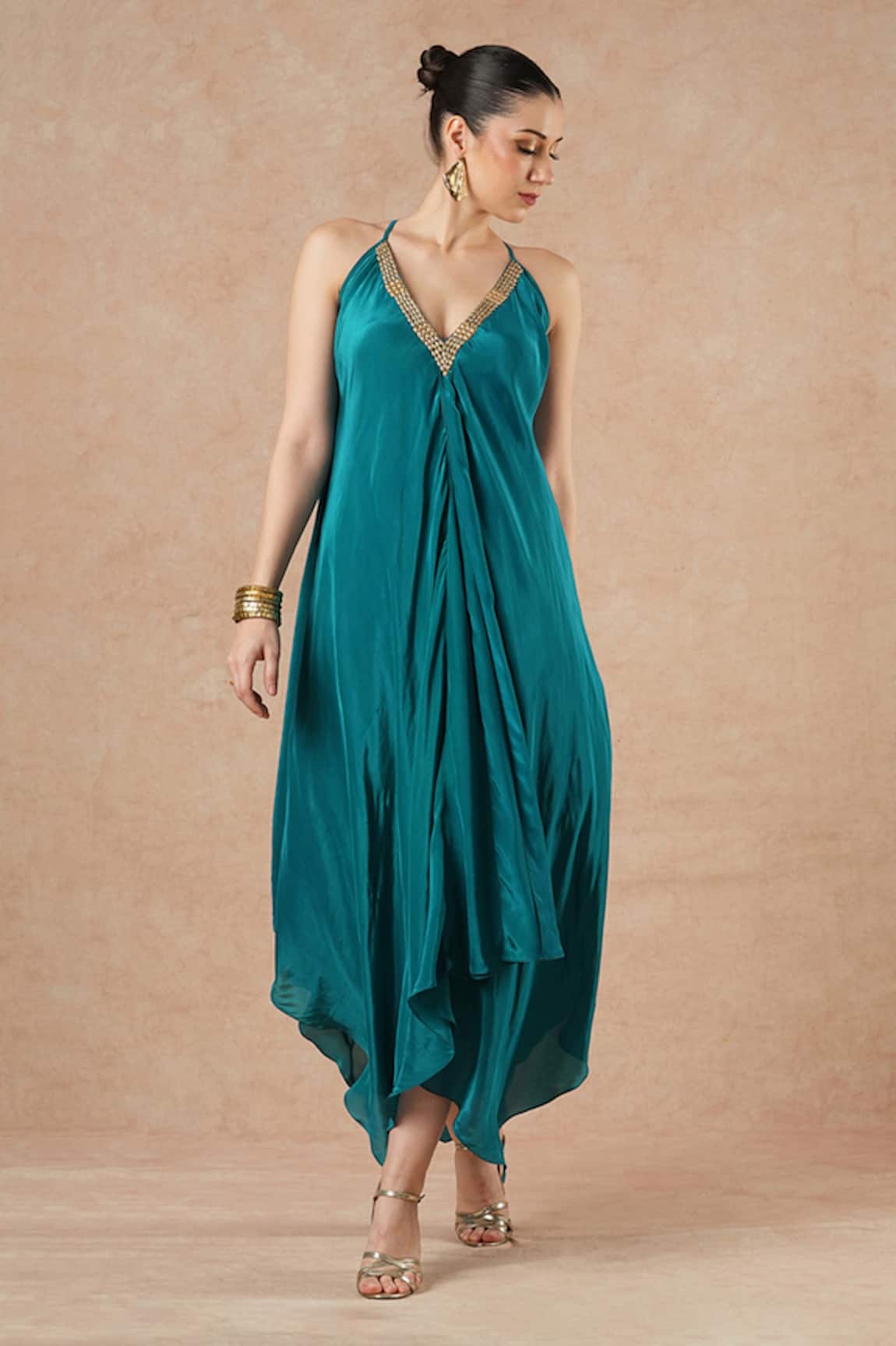 Dori & CO. Teal Blue Designer Dress 