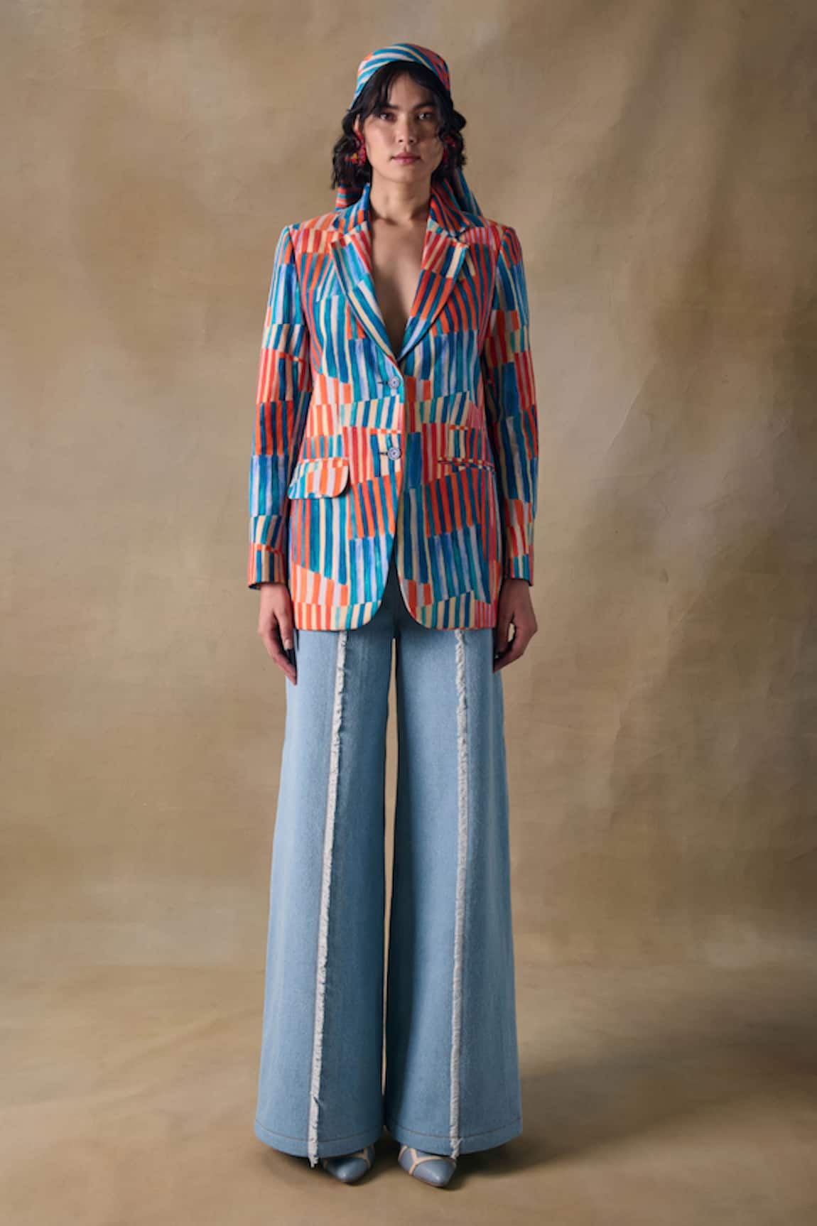 Pocketful Of Cherrie Hand Drawn Stripe Blazer 