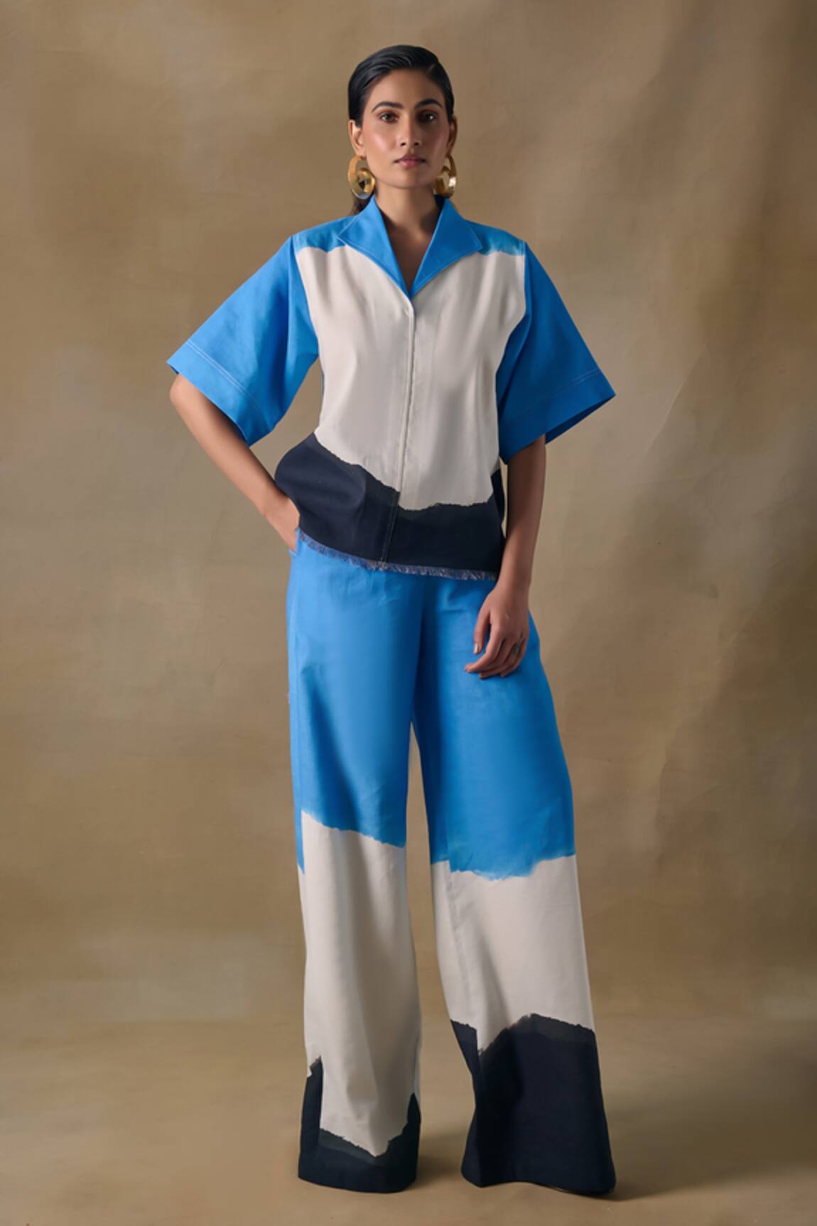 Pocketful Of Cherrie Blue Washed Kaftan Top 