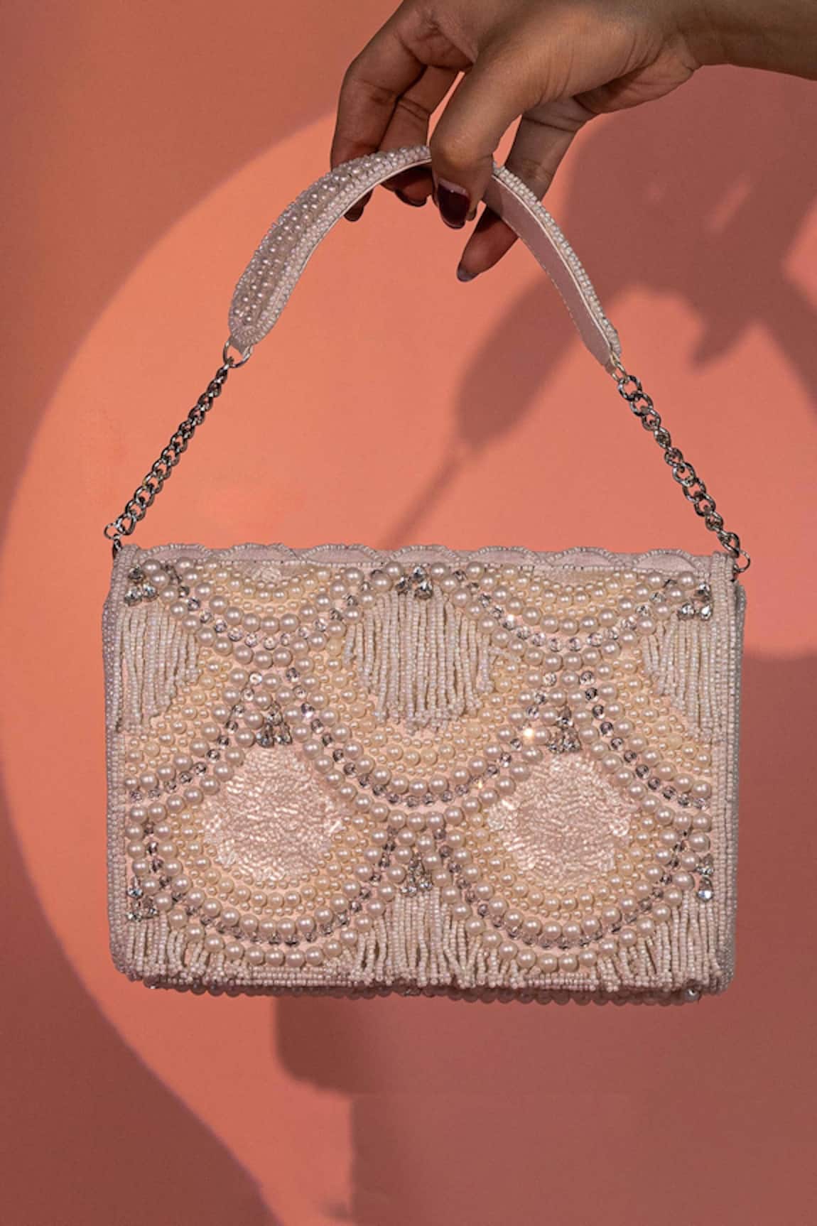 Be Chic Designer Pearl Grace Clutch 