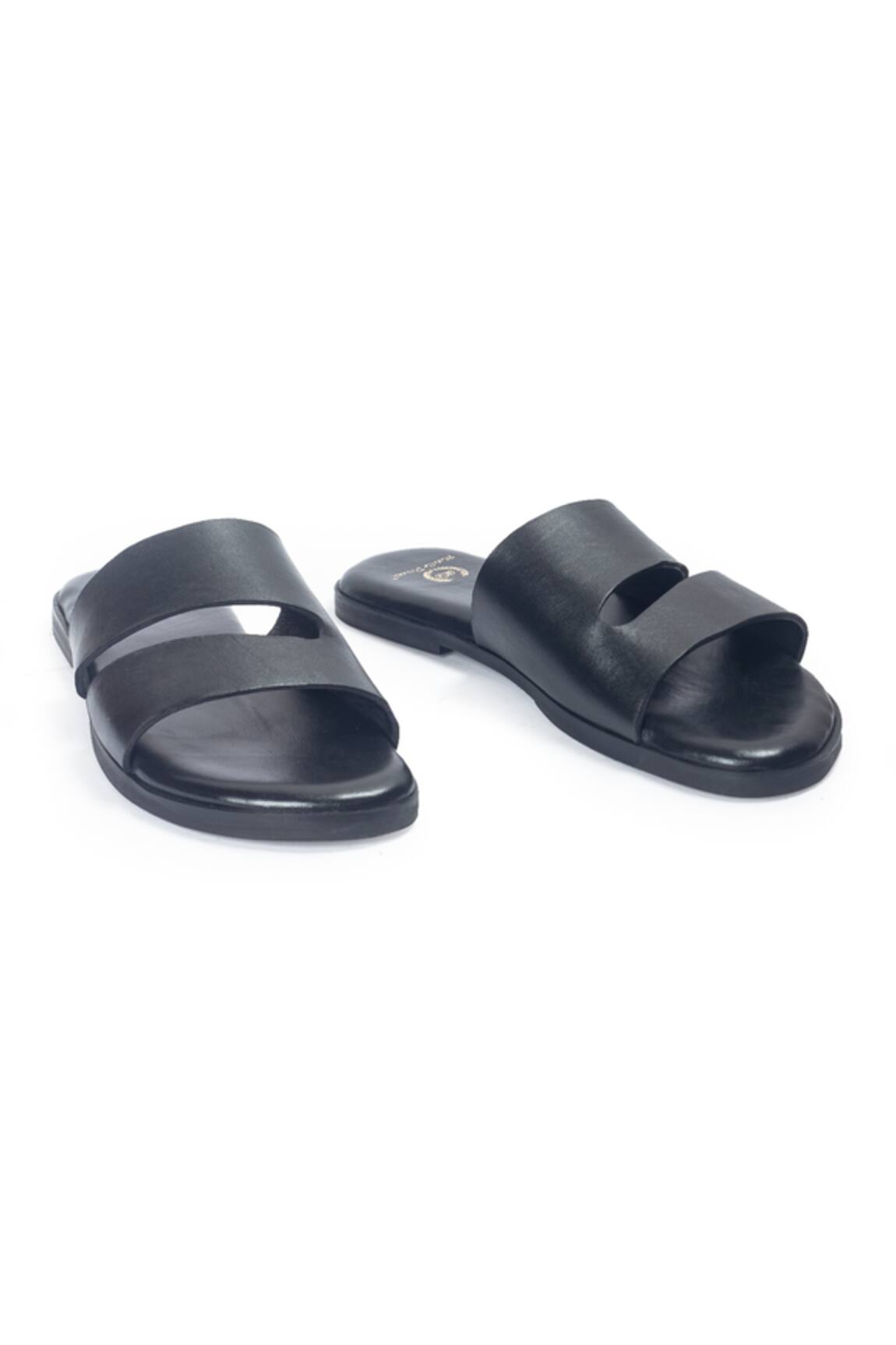 Domani Azura Designer Black Slippers 