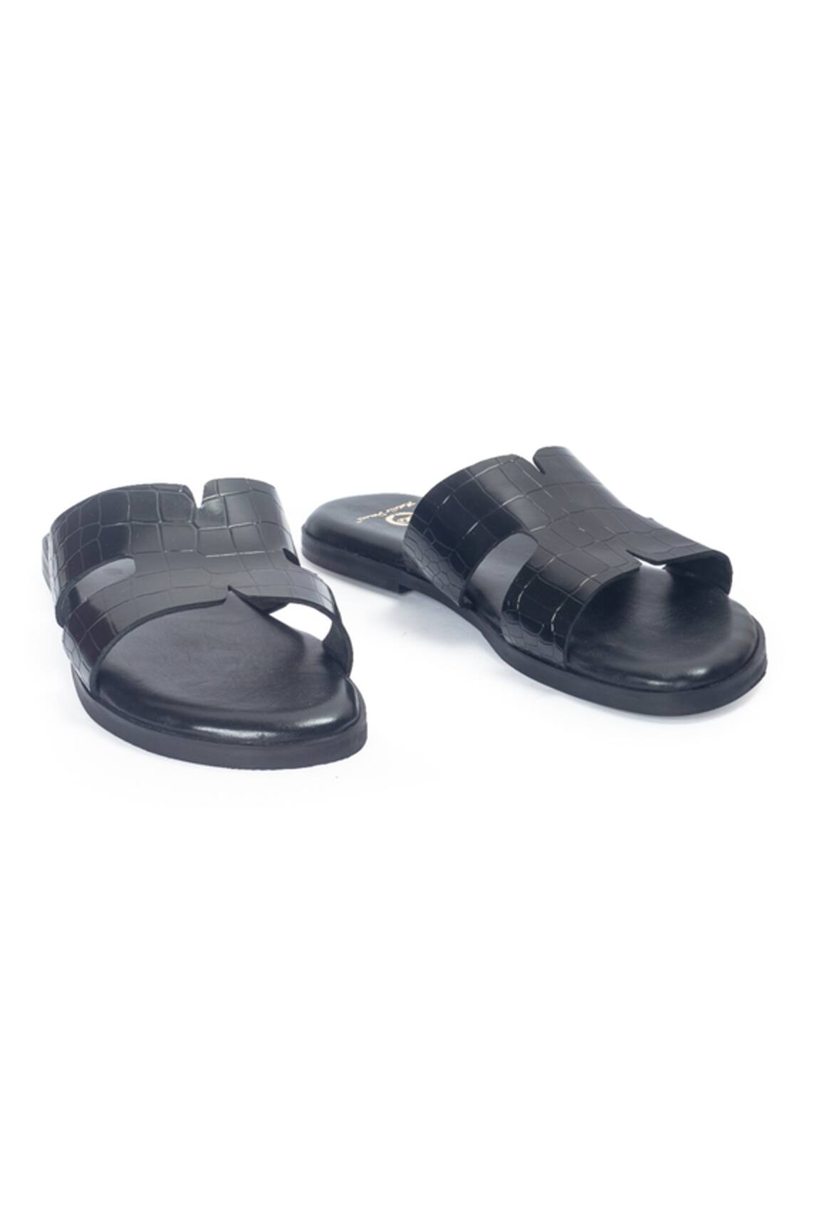 Domani Hades Designer Black Slippers 