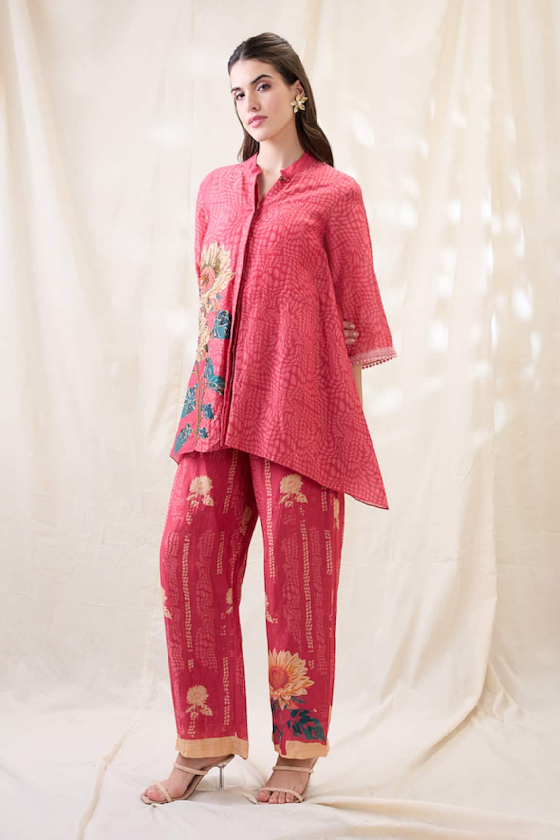 Soup By Sougat Paul Pink Hand Embroidered Co-ord Set 