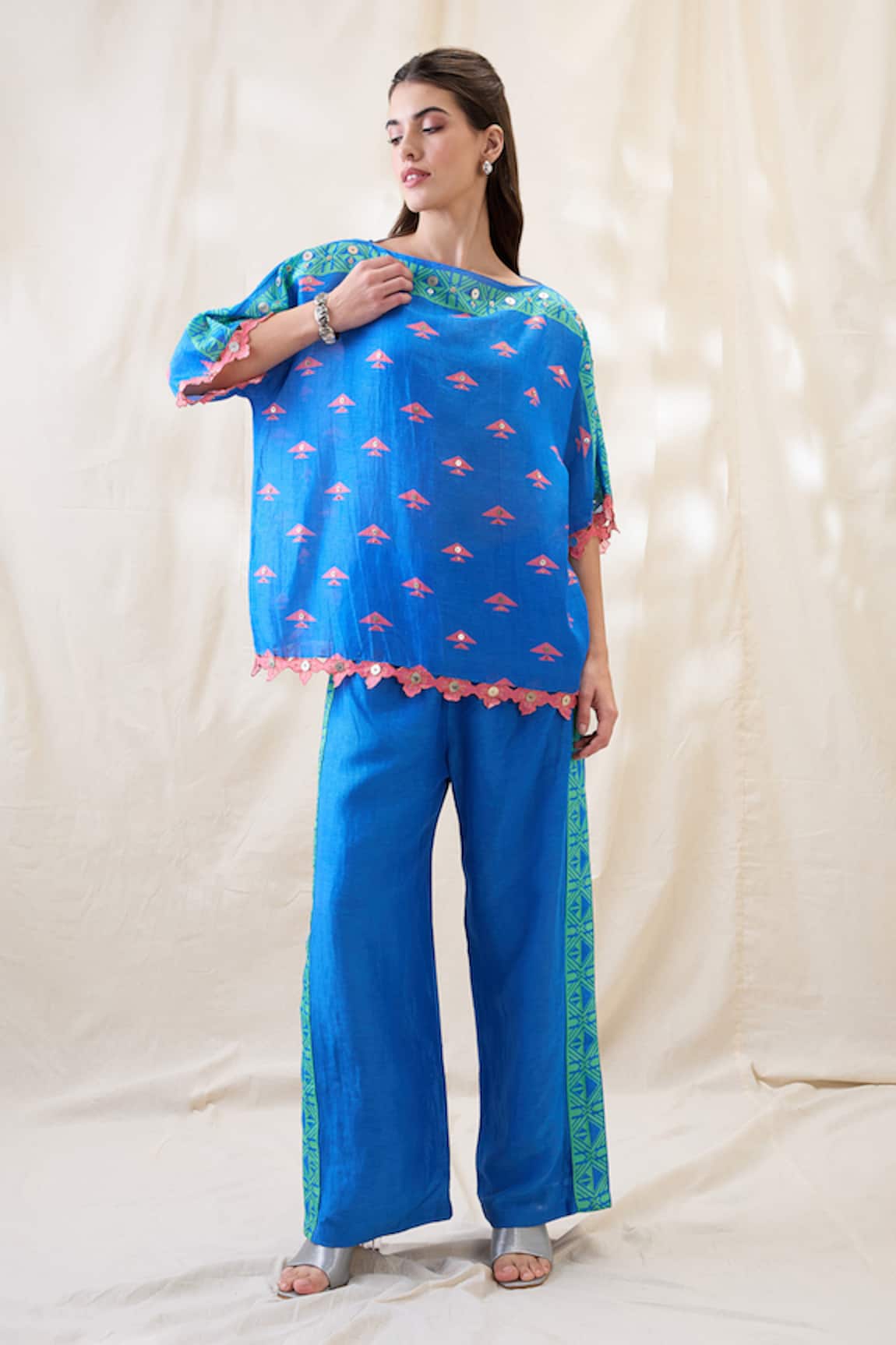 Soup By Sougat Paul Kitchra Appliqued Kimono Co-ord Set 