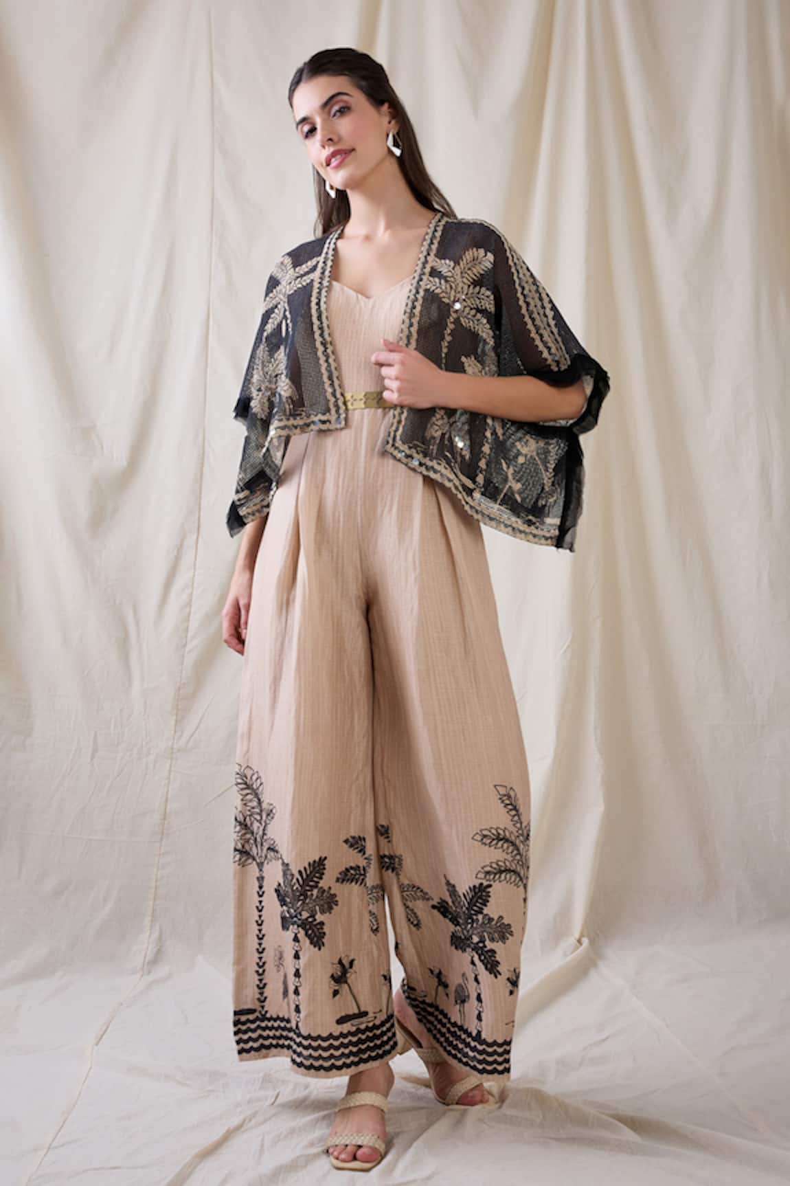 Soup By Sougat Paul Noorani Printed Jumpsuit & Embroidered Jacket 