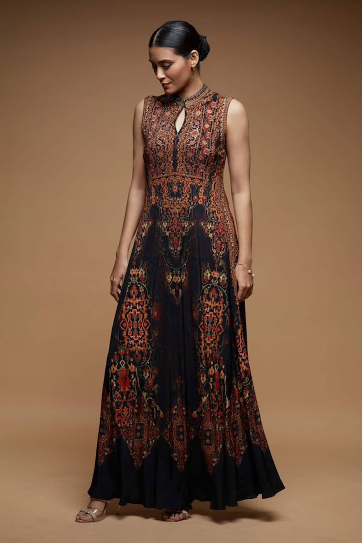 Nirraamyaa Black Rhinestone Work Designer Tunic 