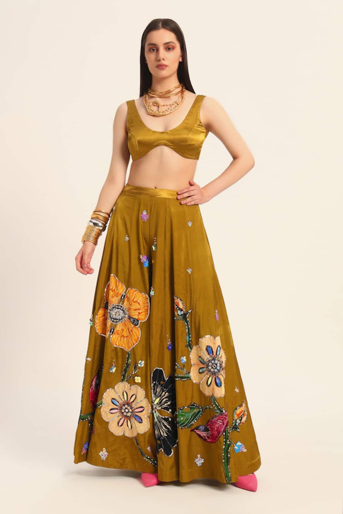 Ruhr India Ochre Yellow Inaya Sharara Set 