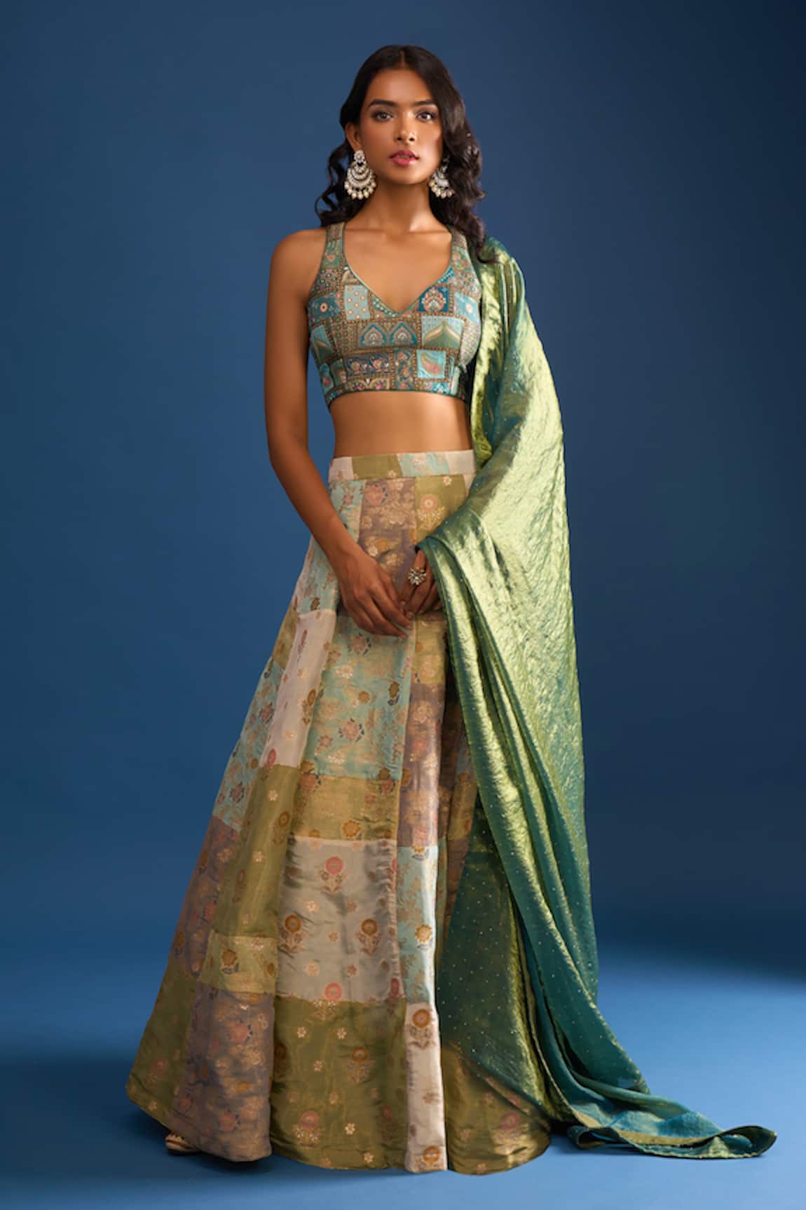 Samyukta Singhania Multi Color Brocade Lehenga Set 