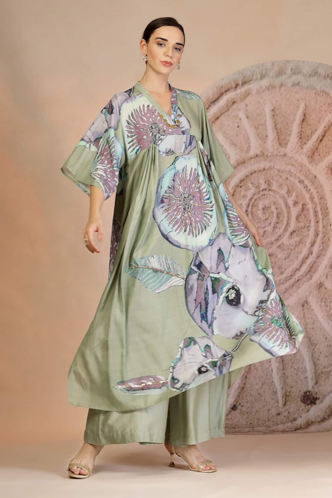 Soniya G Pista Green Designer Kurta & Palazzo Set 