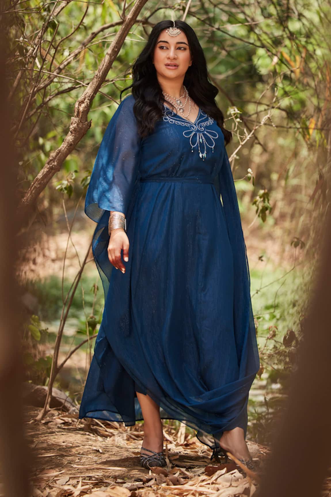 Mamicha Draped Kaftan with Belt 