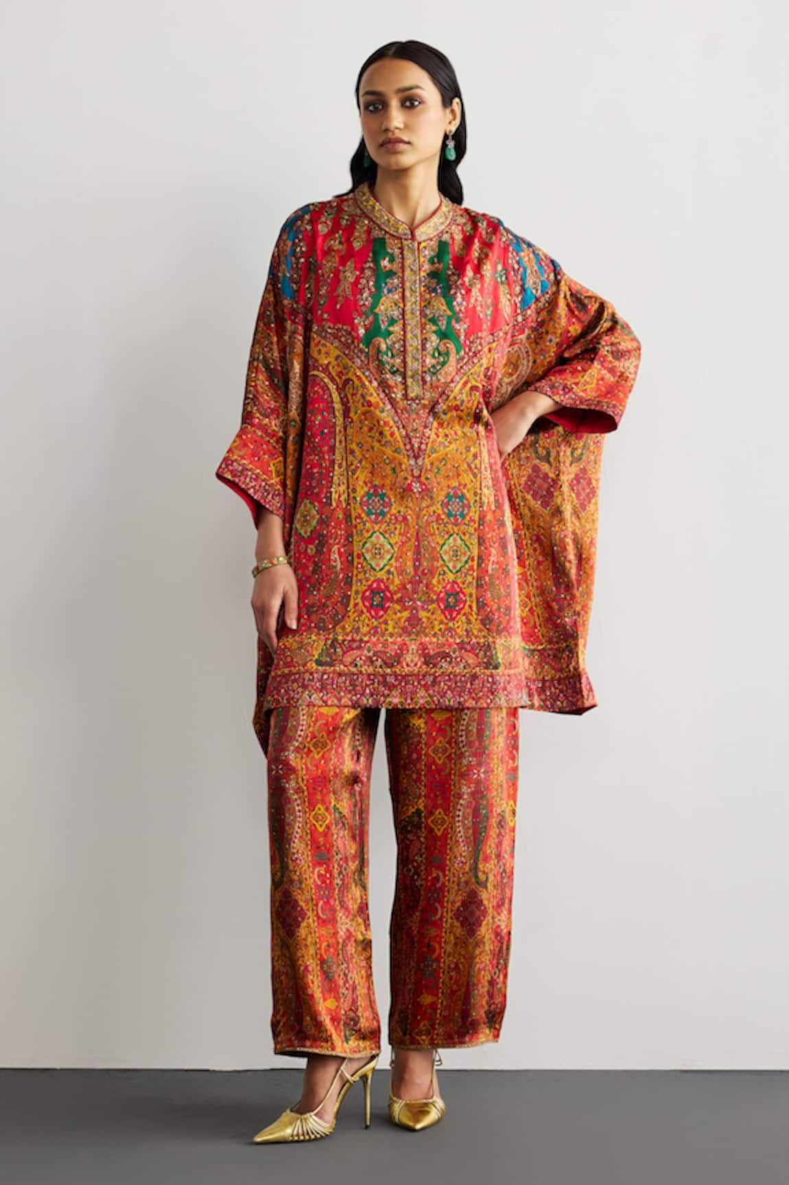 RI.Ritu Kumar Designer Jaisalmer Print Kaftan & Pant Set 