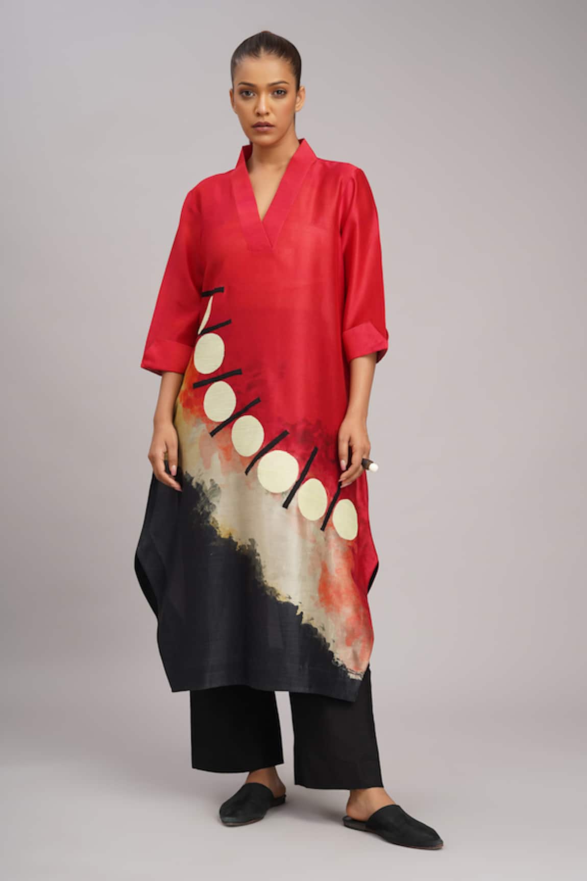 Taika By Poonam Bhagat Watermelon Printed Linen Tunic 