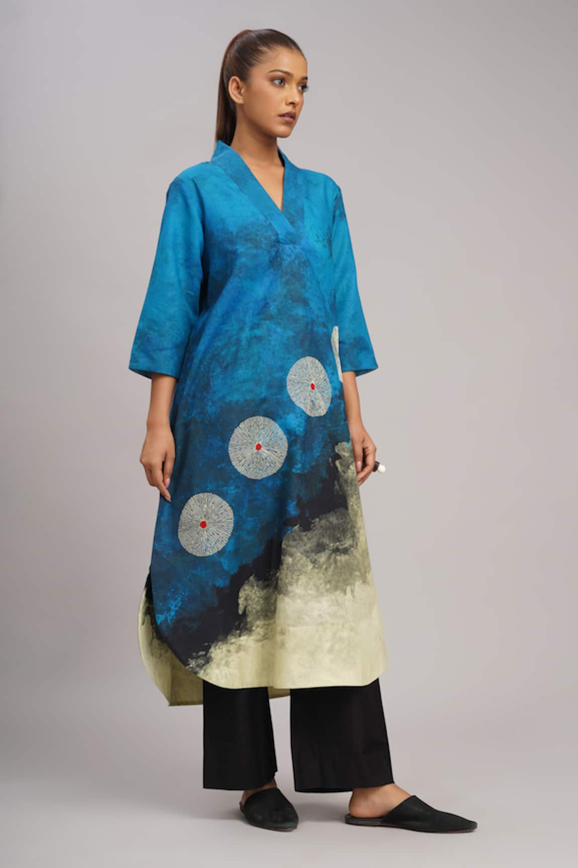 Taika By Poonam Bhagat Ocean Linen Tunic 