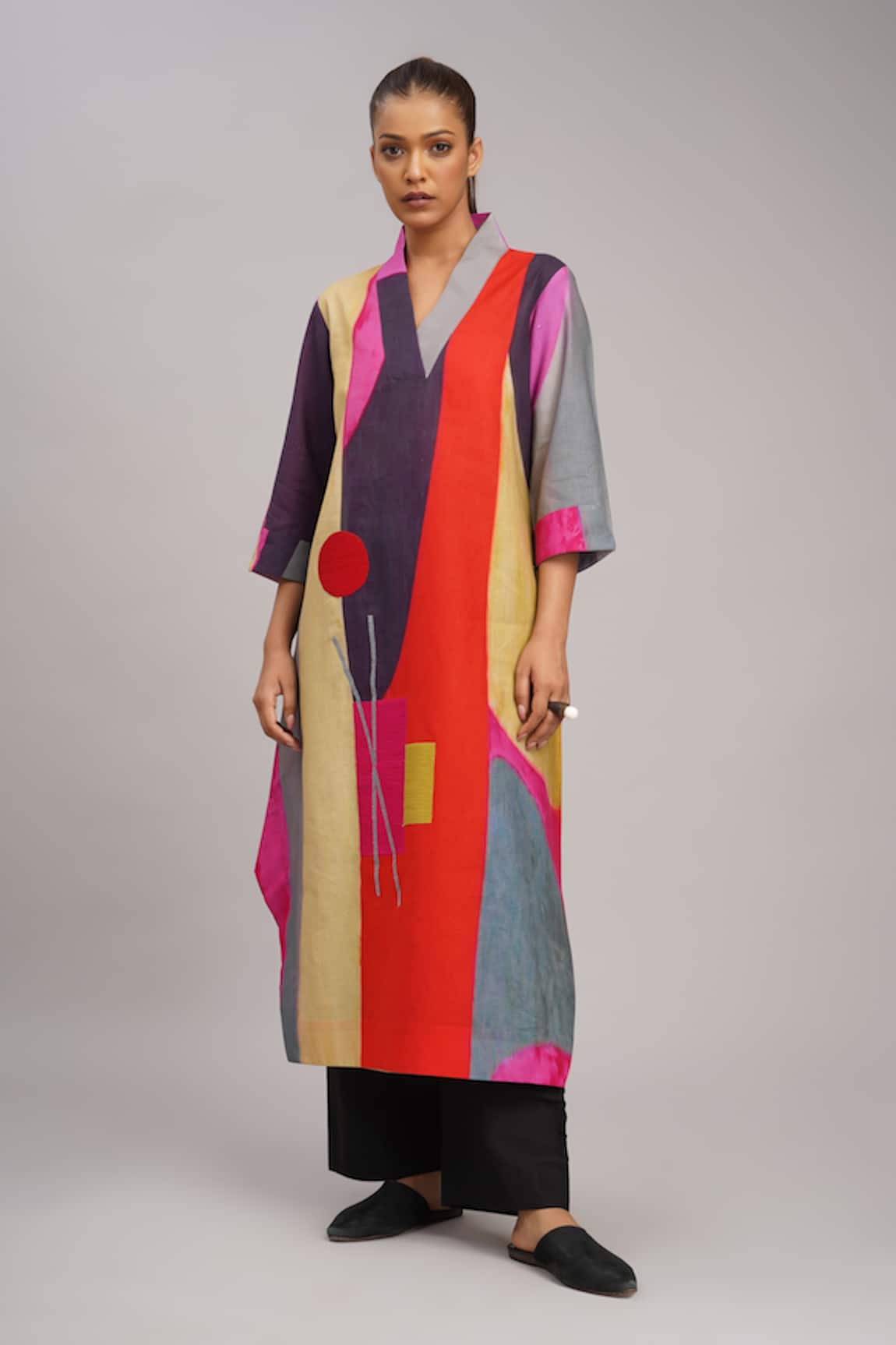 Taika By Poonam Bhagat Jigsaw Printed Linen Tunic 