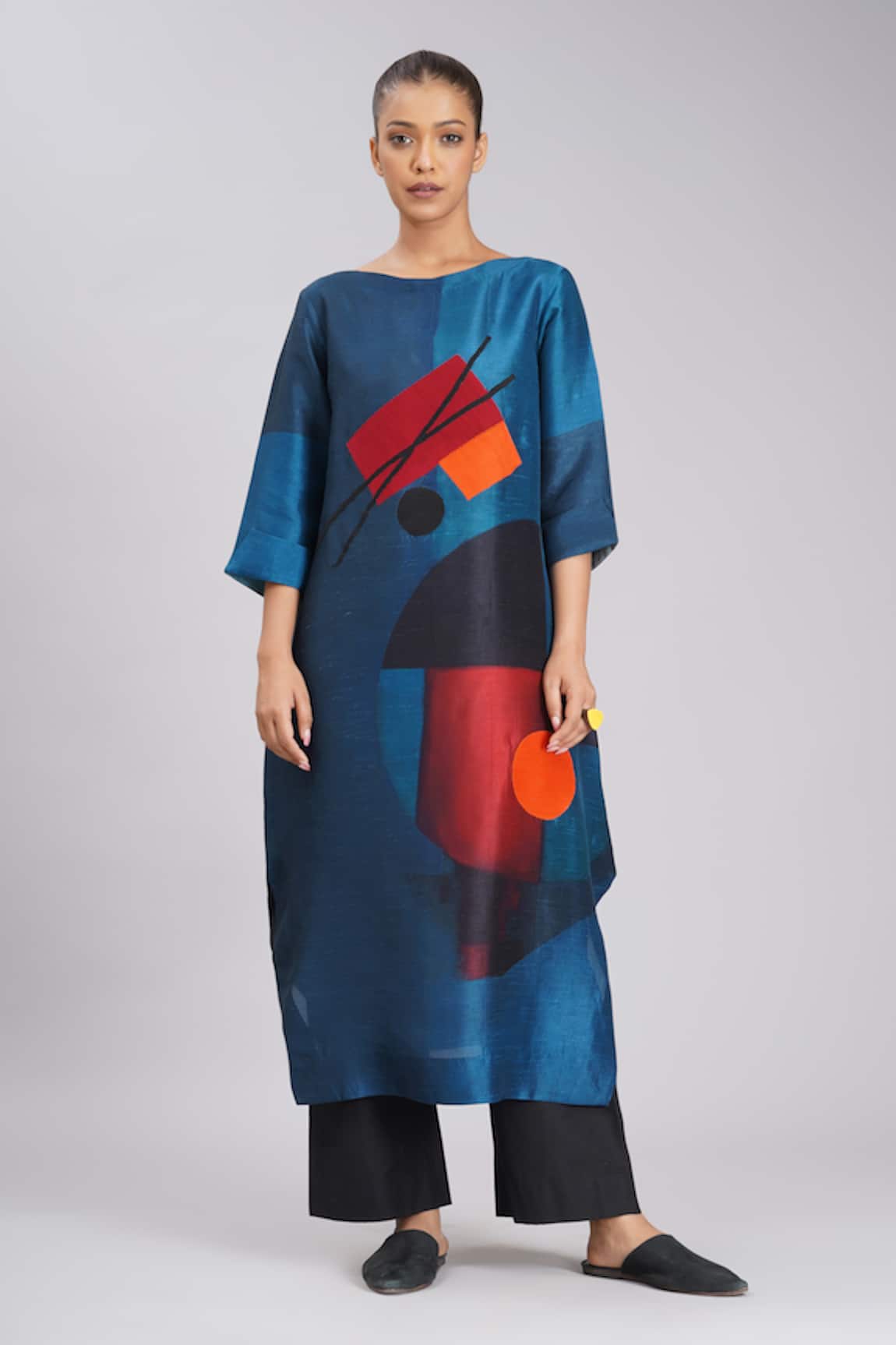 Taika By Poonam Bhagat Twilight Printed Linen Tunic 