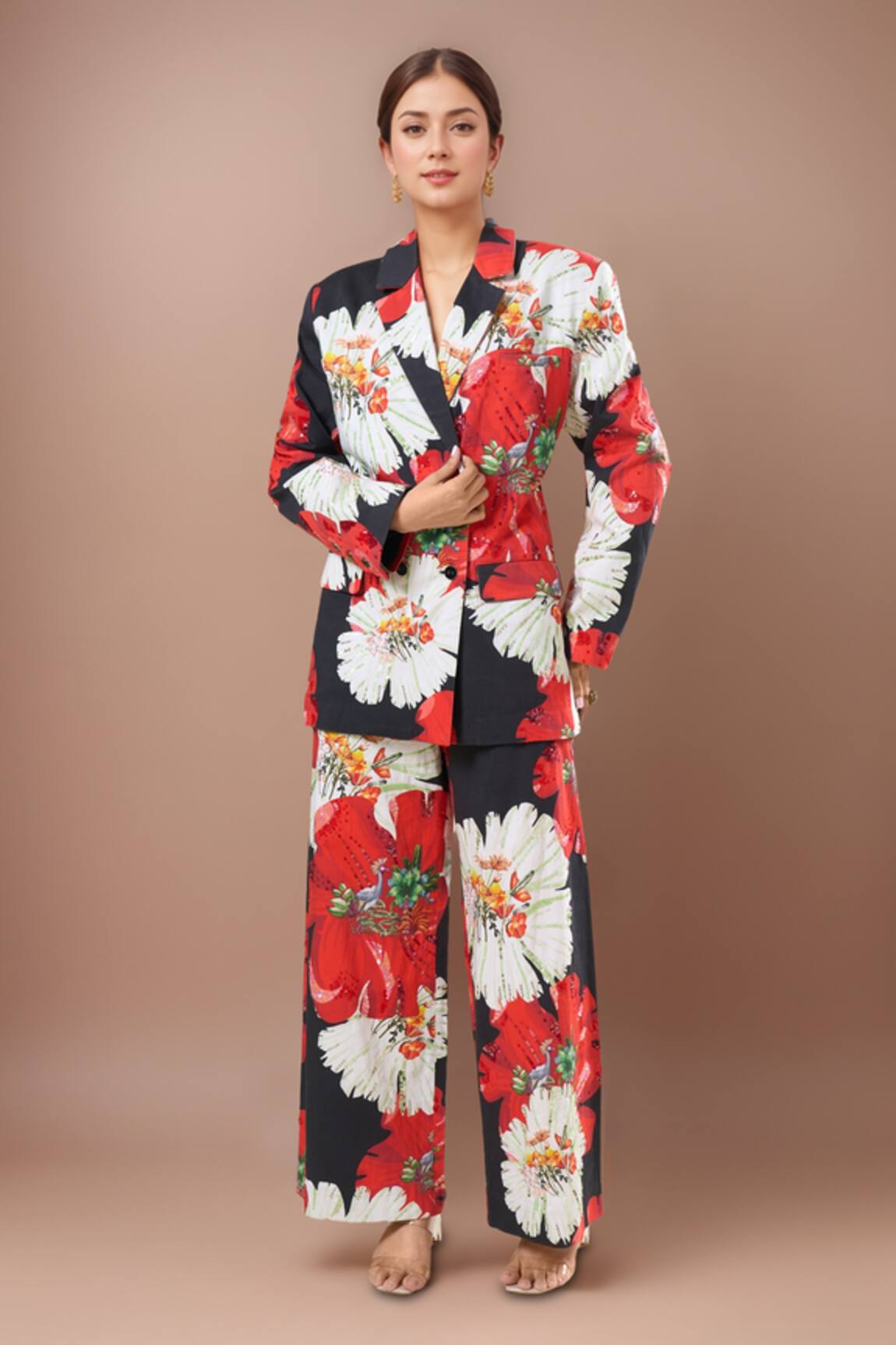 Afew By Rahul Mishra Floral Print Blazer & Trouser Set 