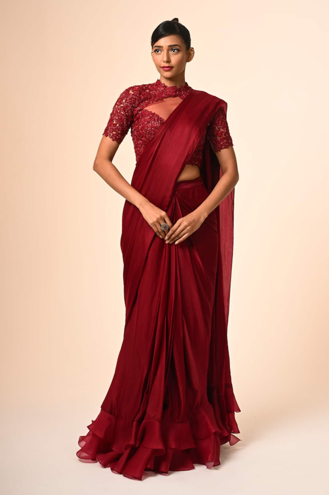 Couture By Niharika Designer Pre-Draped Saree Set 