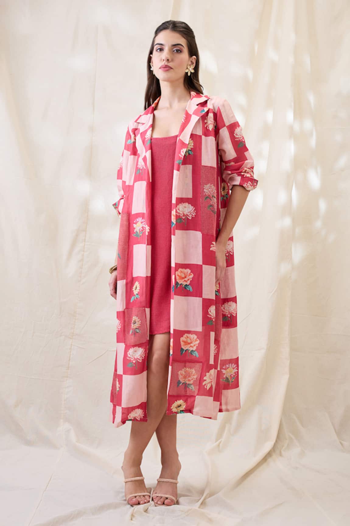 Soup By Sougat Paul Ravya Pink Dress with Embellished Jacket 