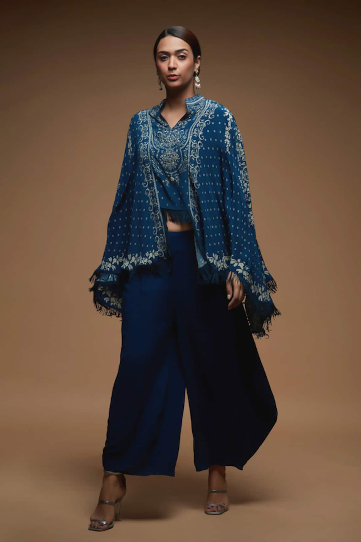 Nirraamyaa Designer Cape & Dhoti Pant Set 
