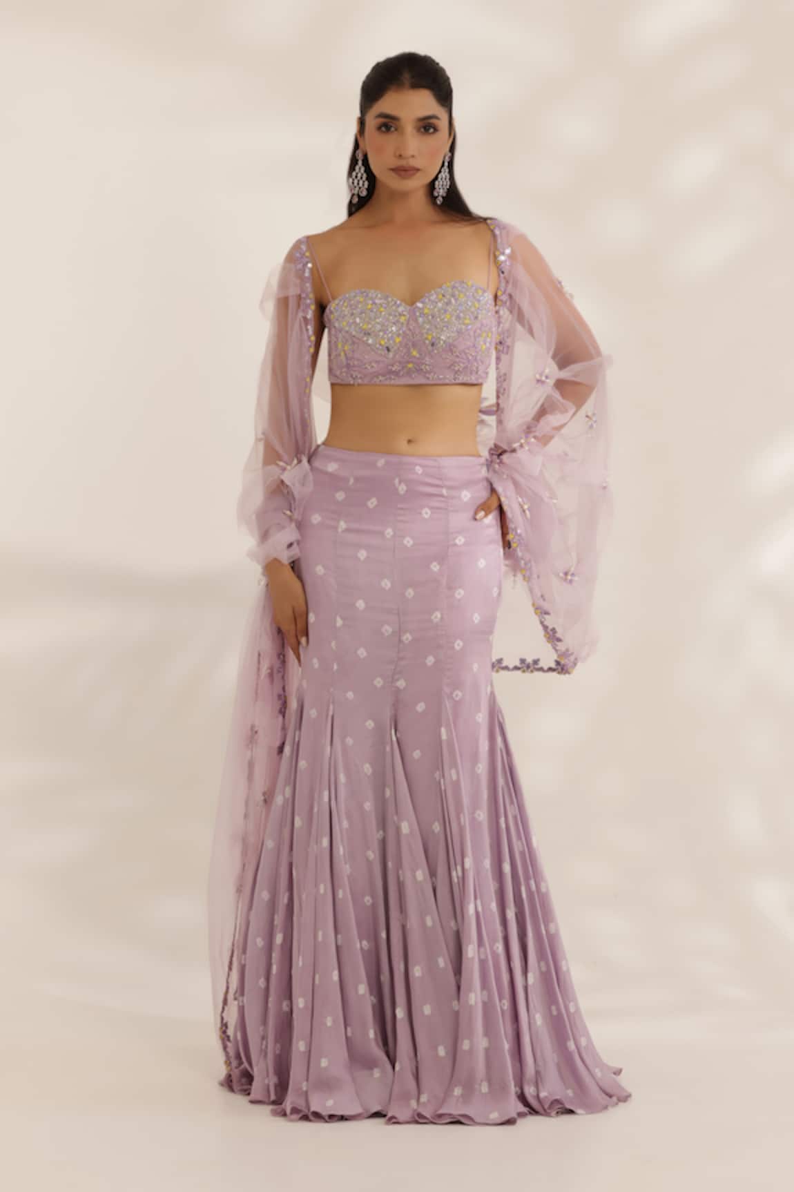 Manisha Soni Couture Lavender Hand Embroidered Lehenga Set 