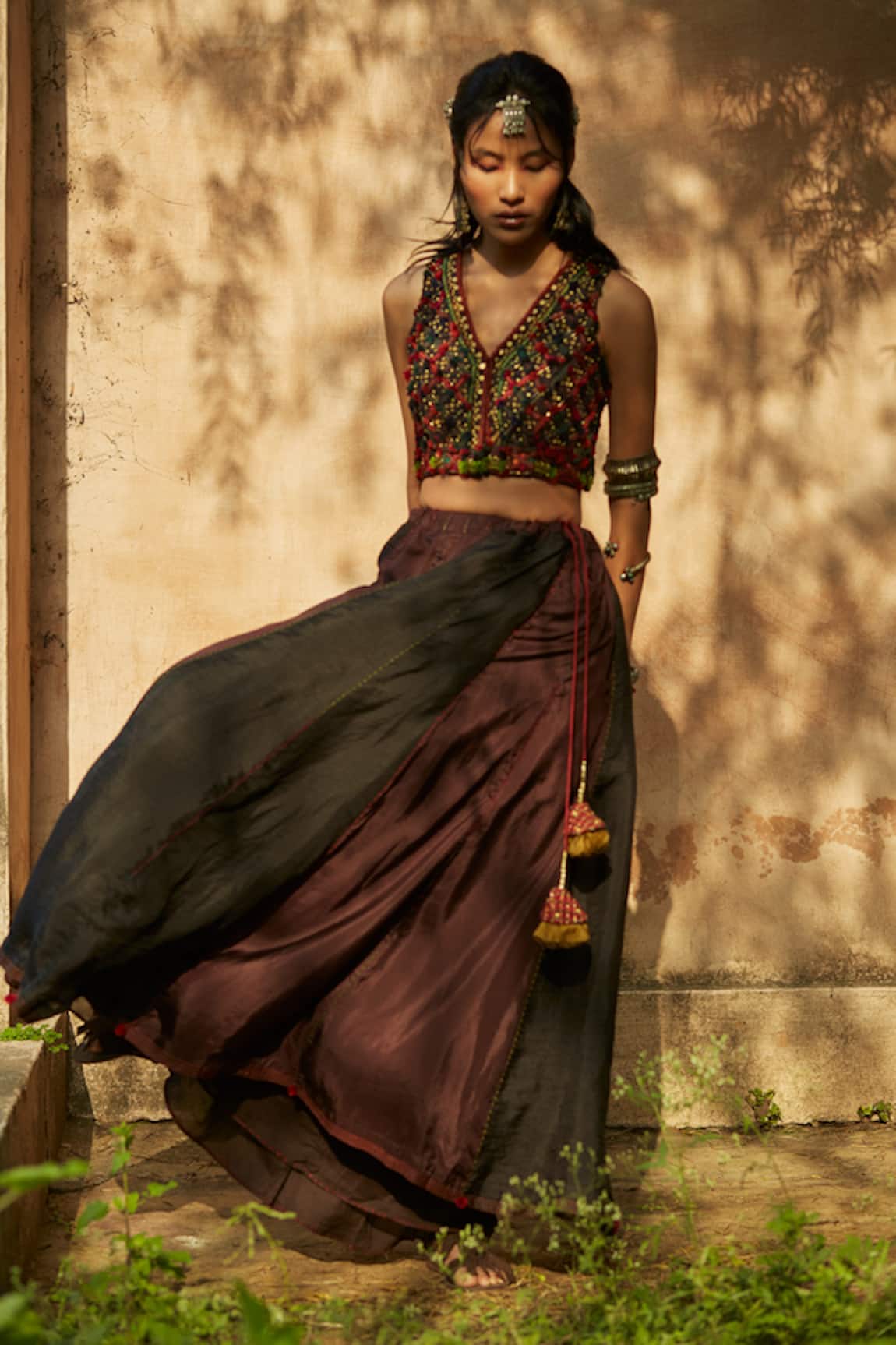 Medha Handcrafted Embroidered Skirt Set 