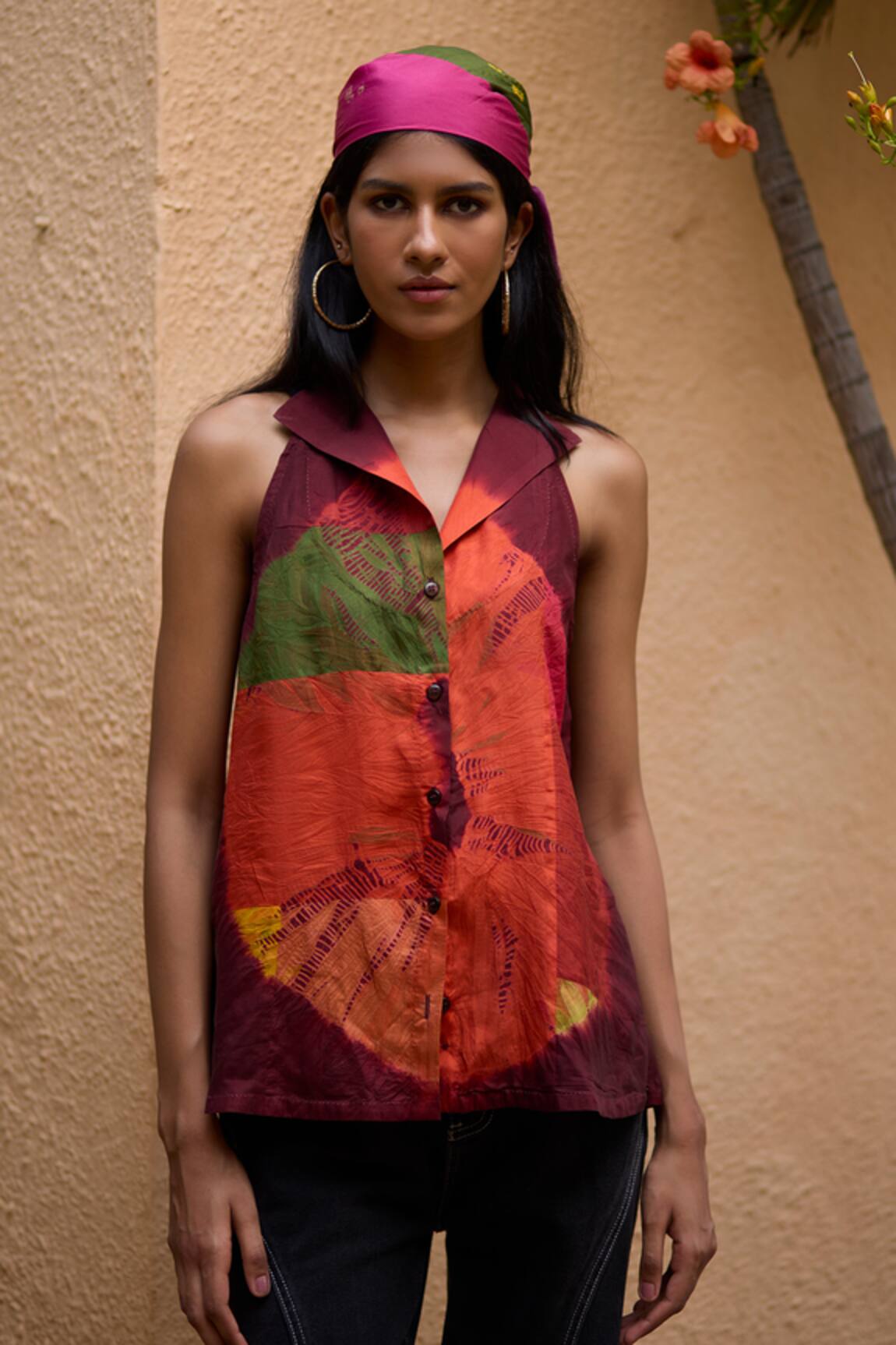 Medha Multi Color Handcrafted Silk Shirt 