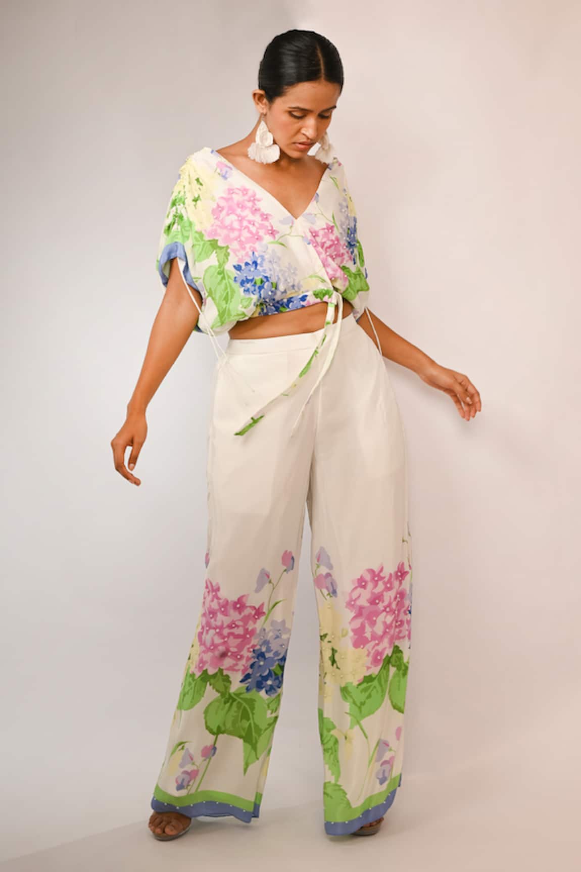Rimi Nayak Floral Printed Top & Trouser Set 